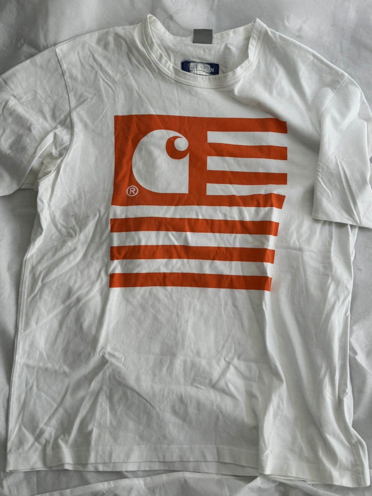 注目コラボ*Junya Watanabe X Carhartt* コットン Tシャツ junya watanabe - BLACK JUNYA WATANABE X CARHARTT T-SHIRT