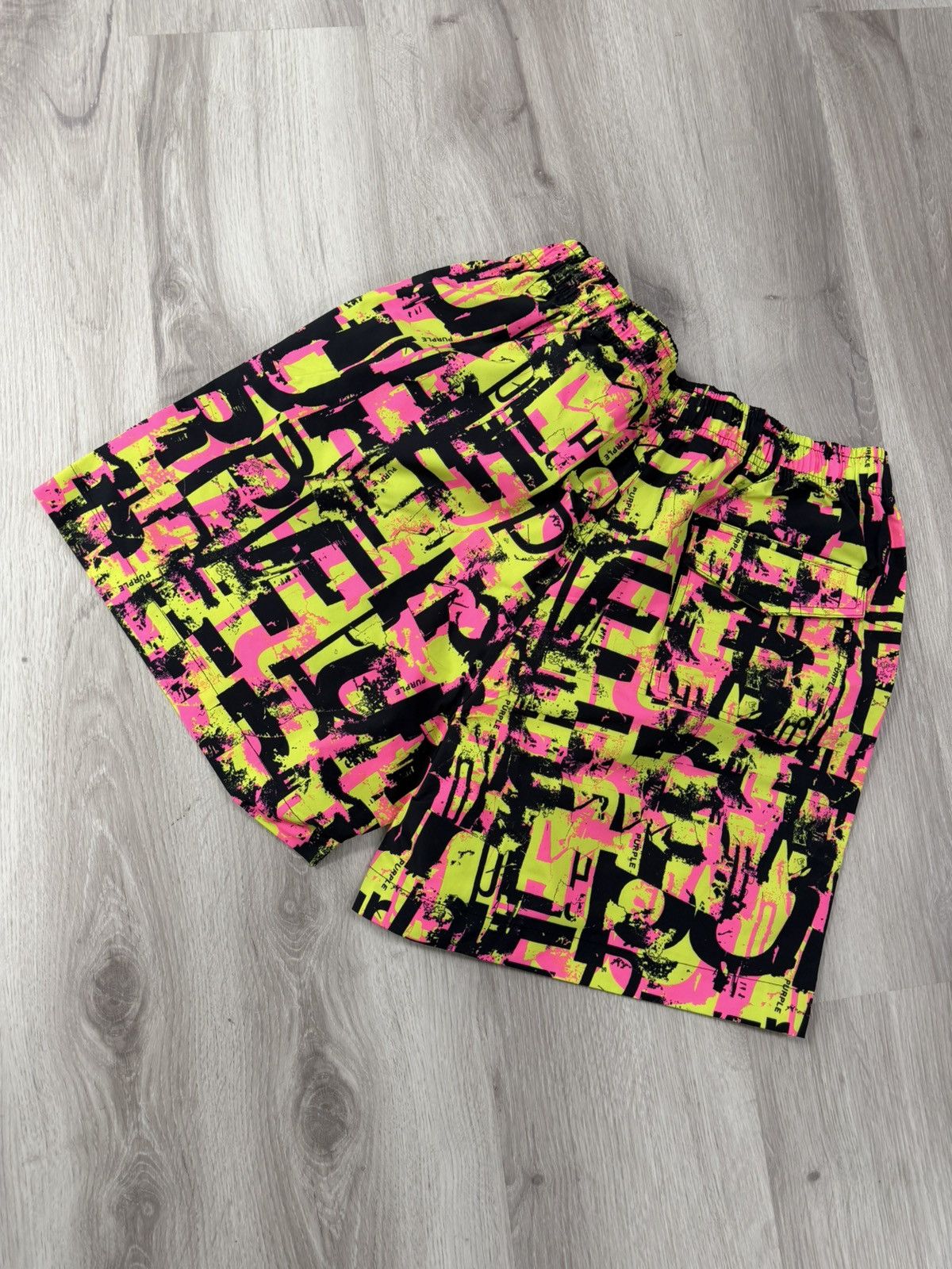 Purple Brand Purple Brand All Round Shorts – Pink Lime Multi Size US 32 / EU 48 - 4 Thumbnail