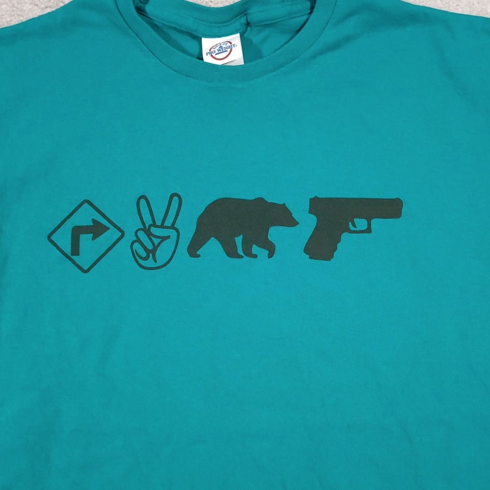 Delta VINTAGE Right To Bear Arms Graphic Shirt Delta Pro Weight Large Teal Blue 2nd Amendment Size US L / EU 52-54 / 3 - 4 Thumbnail