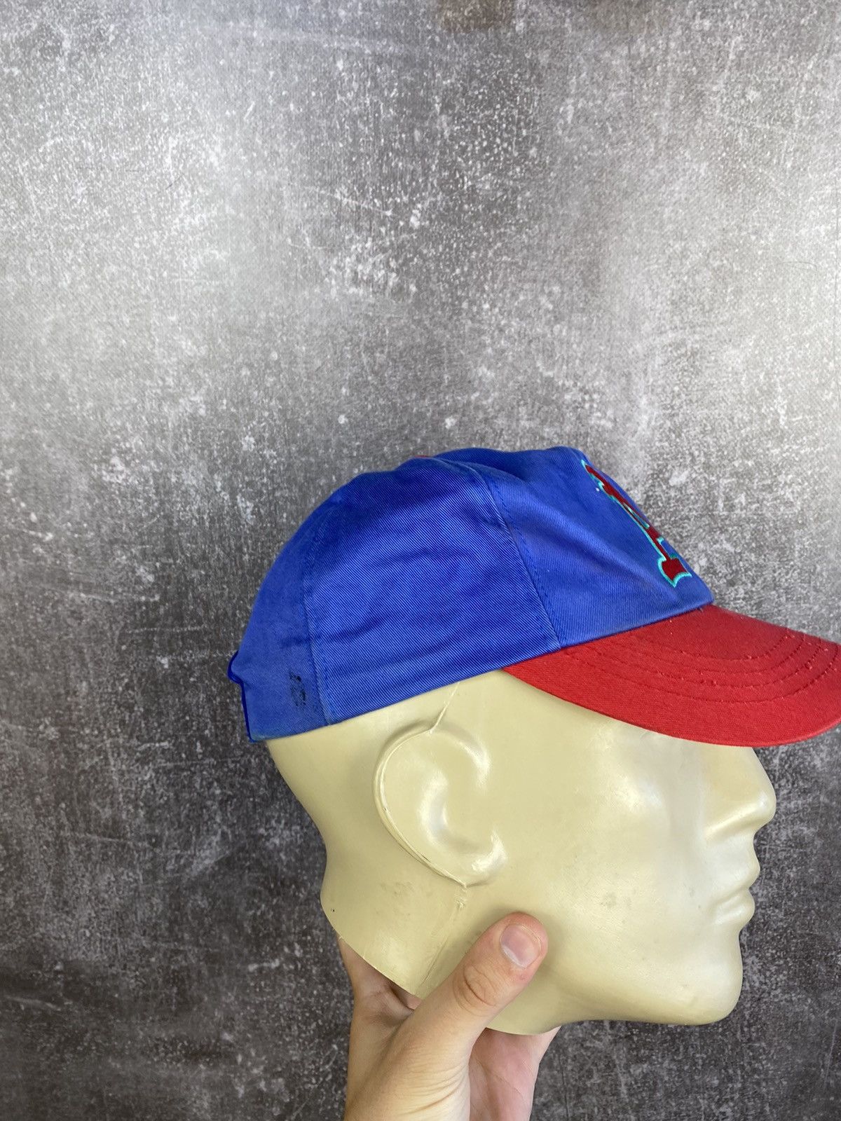 MLB VINTAGE Atlanta Braves Hat Cap Blue Red Baseball Men 90s Size ONE SIZE - 10 Thumbnail