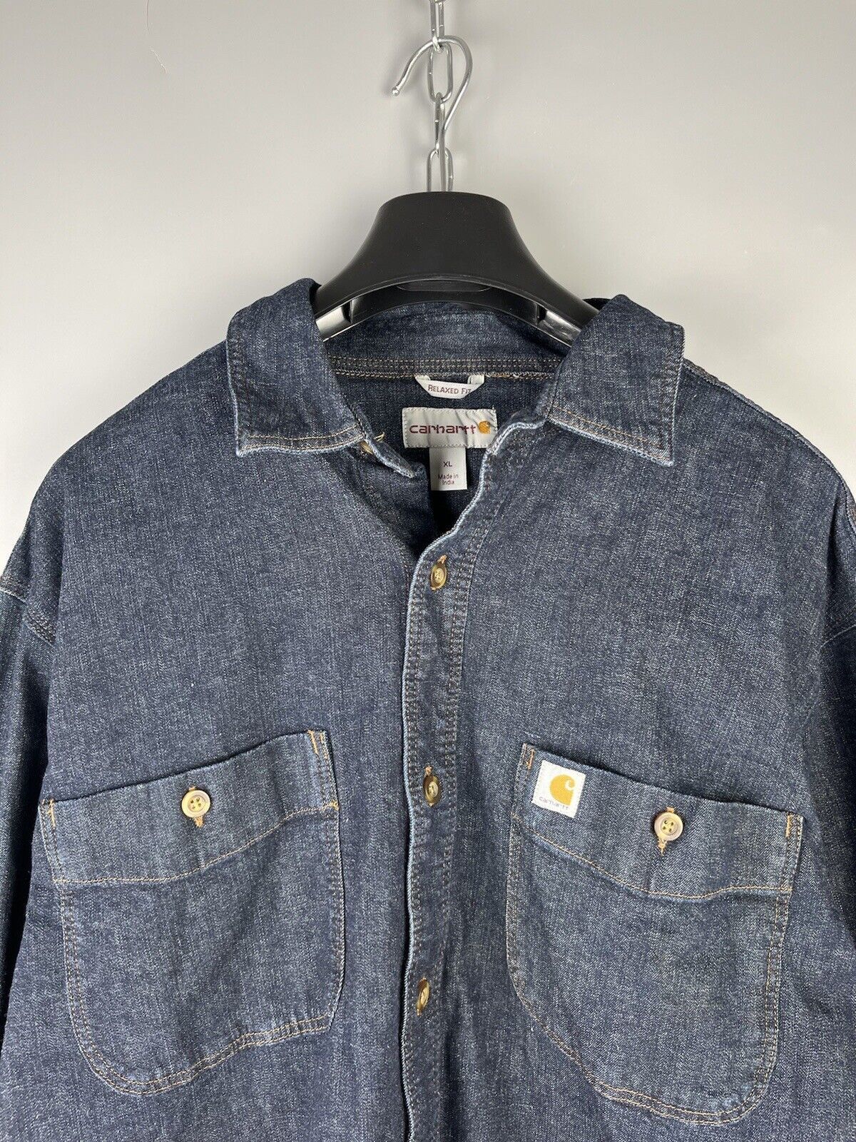 Carhartt Carhartt Button Long Sleeve Denim Work Shirt Size US XL / EU 56 / 4 - 3 Thumbnail