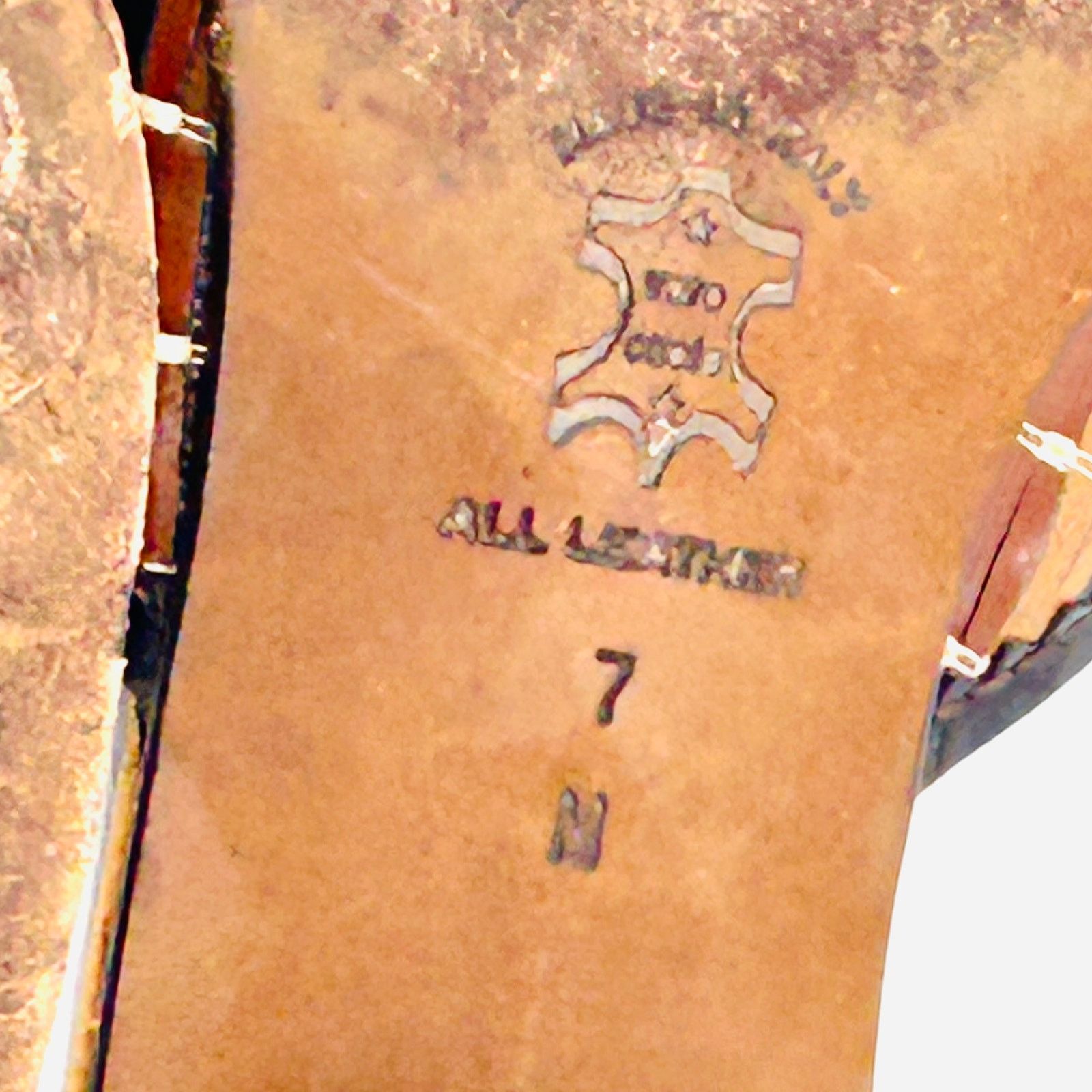 Vintage 90s Brown Tan Woven Leather Block Heel Mules