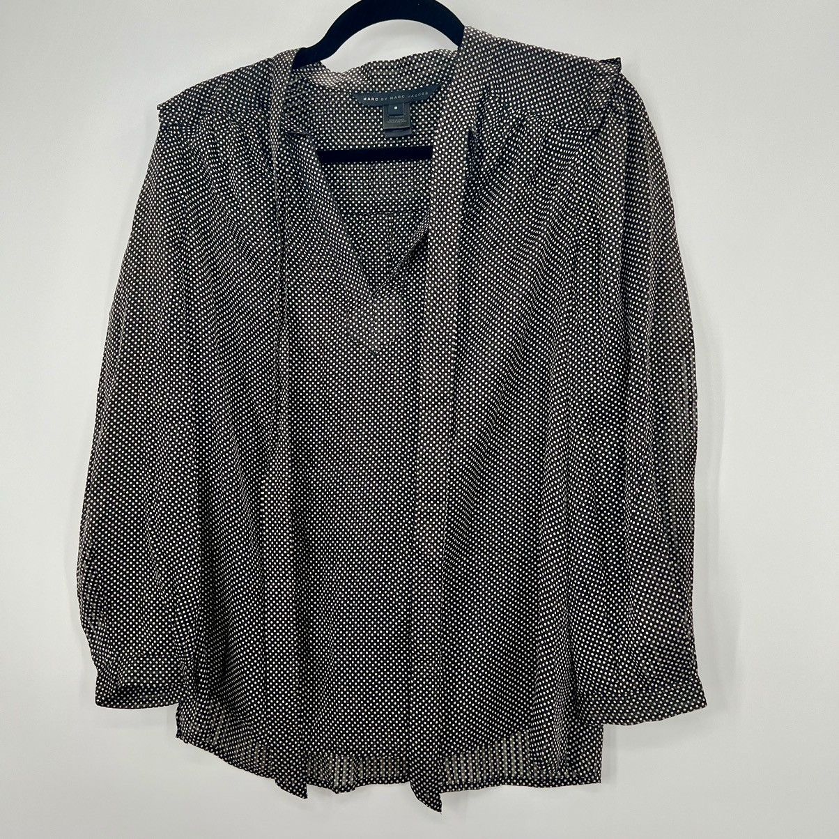 Marc by Marc Jacobs Marc by Marc Jacobs 100% Silk Polka Dots Pulllover Blouse Size M / US 6-8 / IT 42-44 - 4 Thumbnail