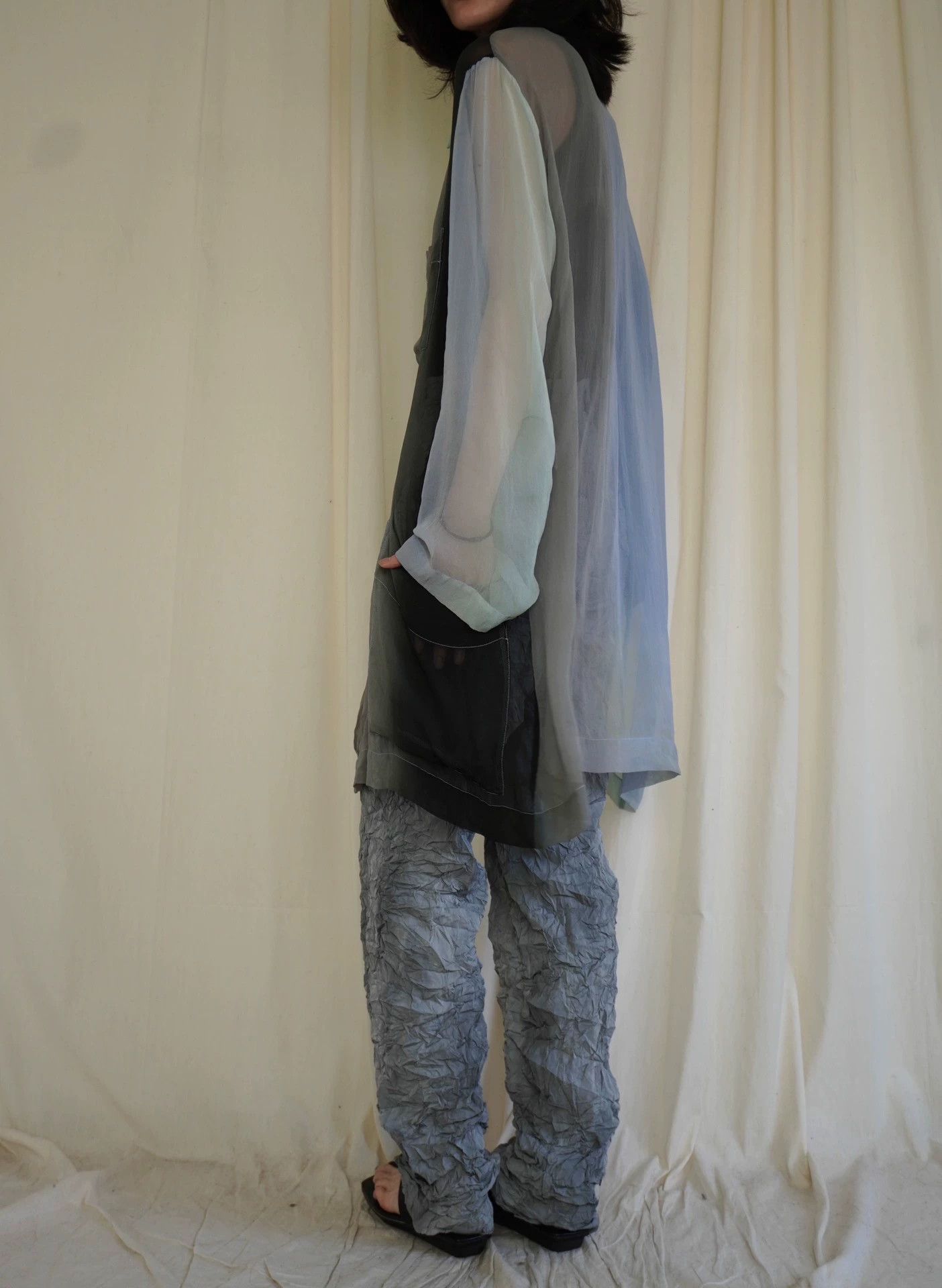 Issey Miyake Issey Miyake 1995ss Gradient Silk Shirt (Free Size) Size ONE SIZE - 3 Thumbnail