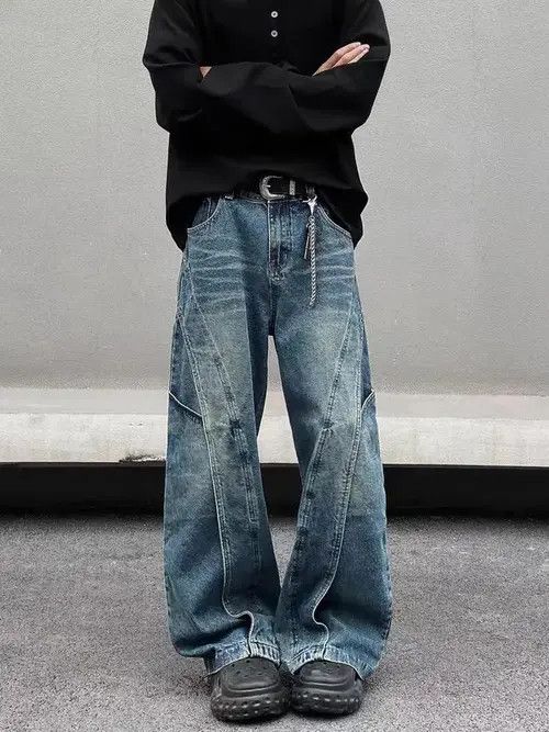 Jean High street vintage washed baggy machete jeans Size US 34 / EU 50 - 2 Thumbnail