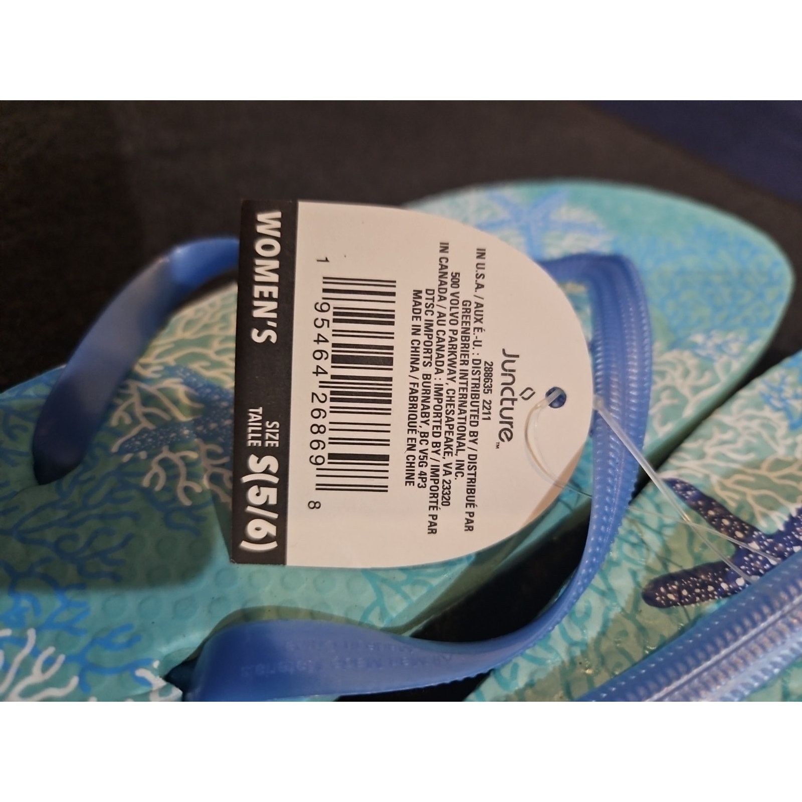 Other Women’s Juncture Flip Flops Teal Starfish Size Small (5/6) Size US 5.5 / IT 35.5 - 4 Thumbnail