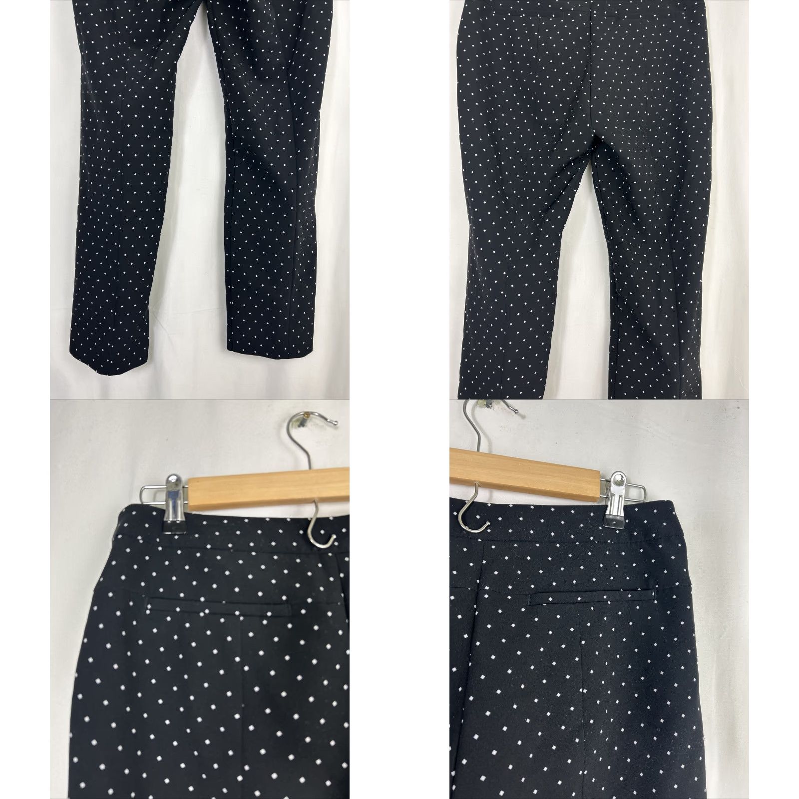 Adrianna Papell Adrianna Papell Slim Straight Pants Women Black Polka Dot Dress Pants Size 6 Size 28" / US 6 / IT 42 - 8 Thumbnail
