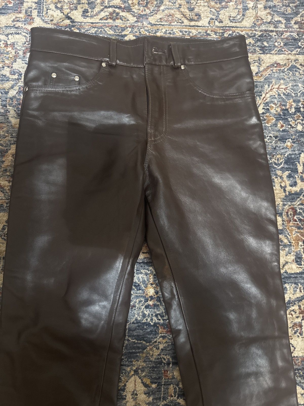 NYRVA NYRVA brown flared leather pants Size US 32 / EU 48 - 2 Thumbnail