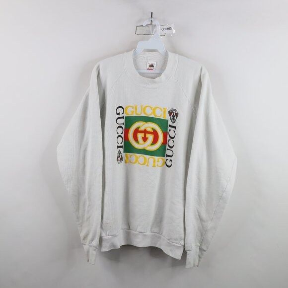 Vintage Vintage 90s Streetwear Bootleg Gucci Crewneck Sweatshirt Size US XL / EU 56 / 4 - 1 Thumbnail