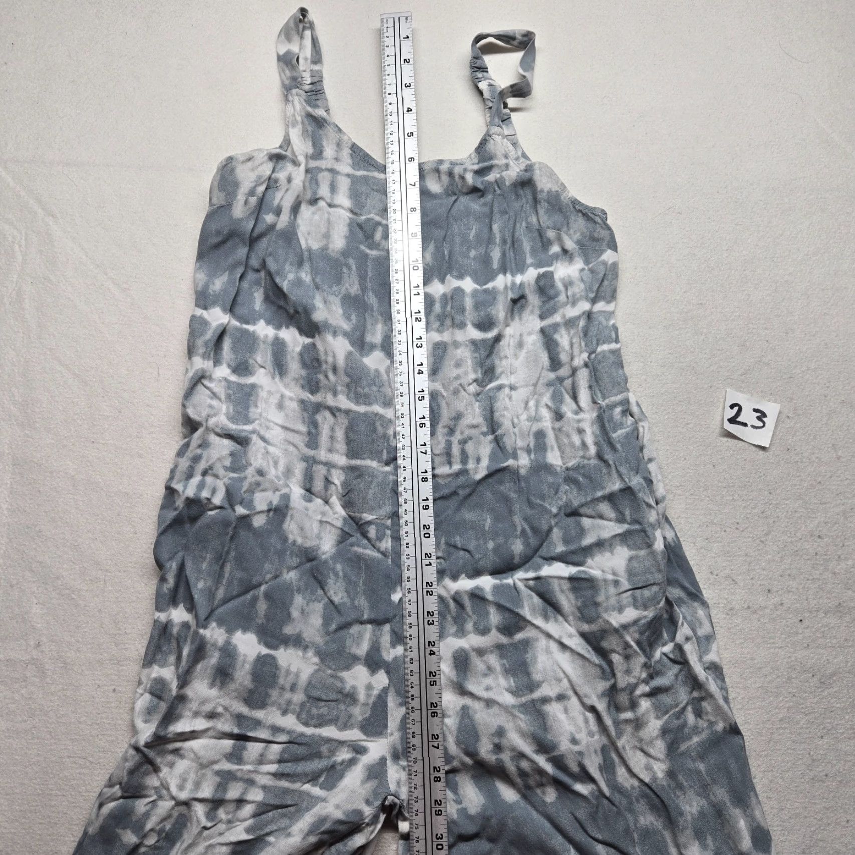 Vintage Japna Gray Tie Dye Ruffle Hem Jumpsuit Women's L Large Size 36" / US 14 / IT 50 - 6 Thumbnail