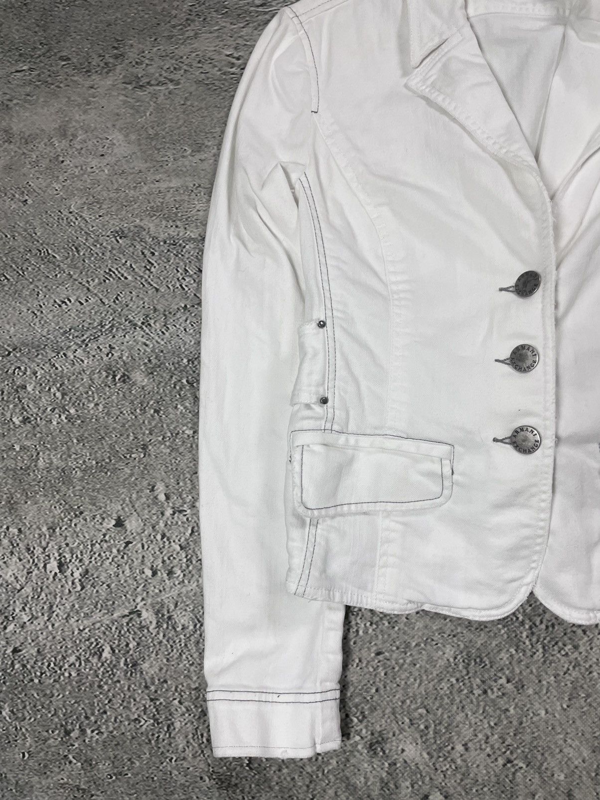 Armani Armani Exchange denim jacket avant garde white Y2K Size M / US 6-8 / IT 42-44 - 5 Thumbnail