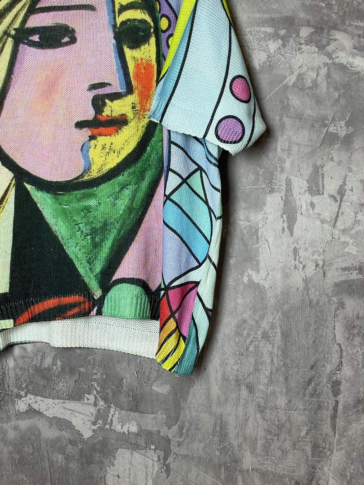 Vintage VTG 90s Picasso Art Knit T Shirt Mirror Girl Rare Size M / US 6-8 / IT 42-44 - 3 Thumbnail