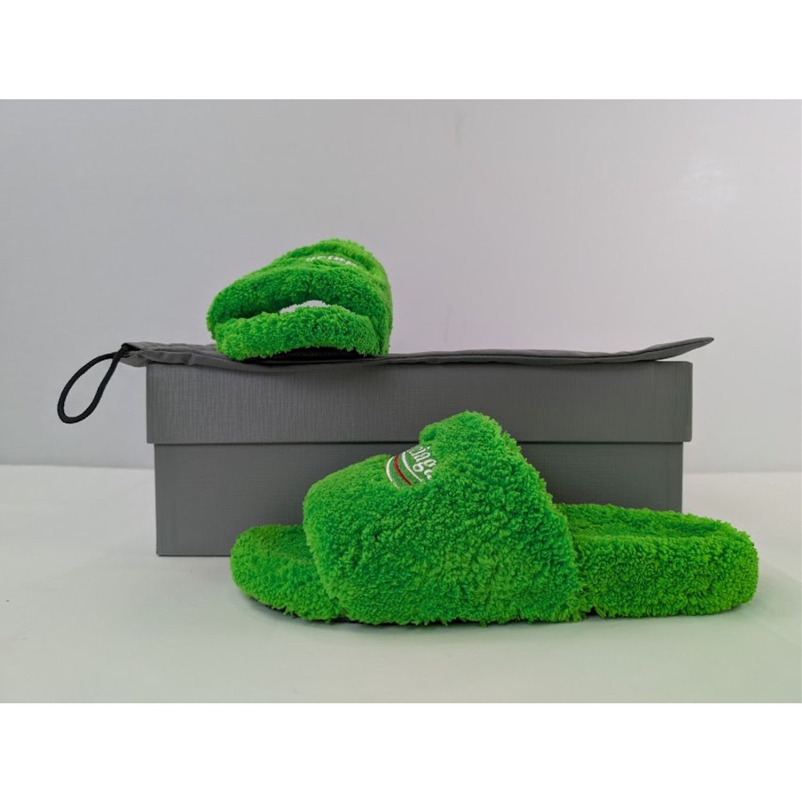 Balenciaga o1rshd1 Q:2 / Furry Political Campaign Slide Sandal in Apple Size US 10 / EU 43 - 21 Thumbnail