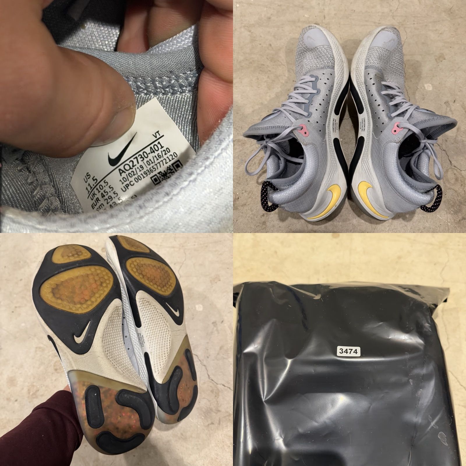 Nike Joyride Run Flyknit Sneakers Mens Size 11.5 AQ2730-401 Obsidian Mist Used Sneakers Mens Nike Joyride Run Flyknit Obsidian Mist 11.5 AQ2730-401