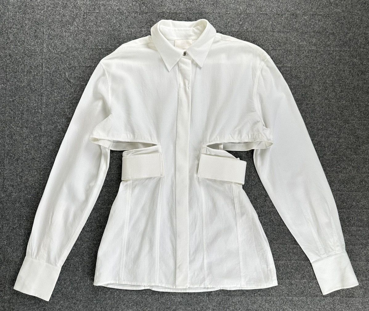 Givenchy Givenchy - Cut Out Slim - Button Down Shirt - Pearl White Size XXS / US 00 / IT 34 - 2 Thumbnail