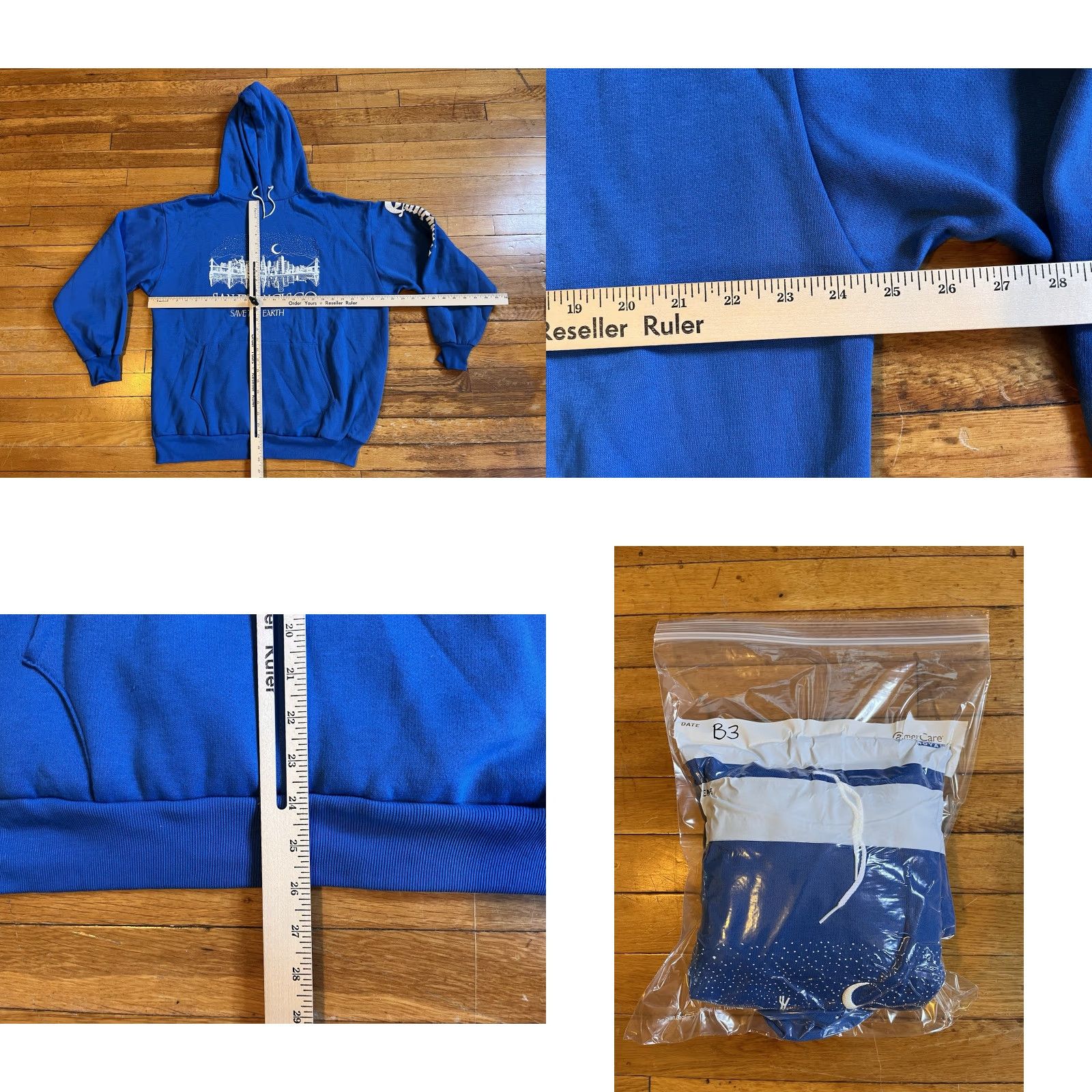 Tultex VINTAGE Tultex Hoodie City Blue XL Size US XL / EU 56 / 4 - 8 Thumbnail