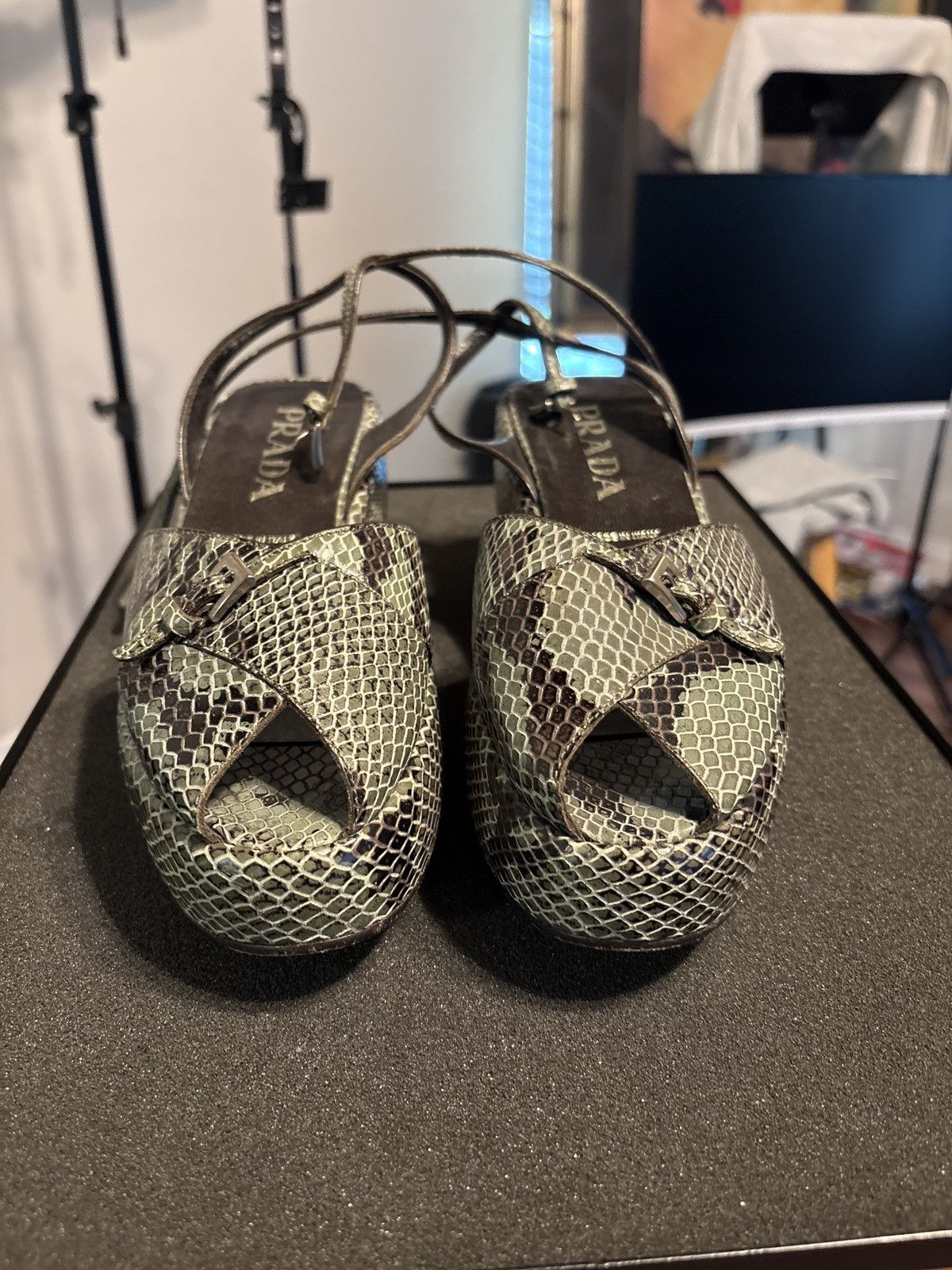 Prada Vintage Prada Snakeskin Slingback Heels Made in Italy Size US 6 / IT 36 - 2 Thumbnail
