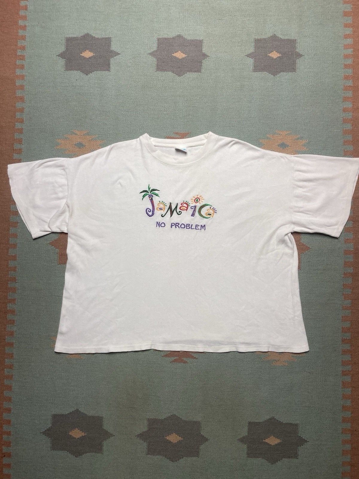 Vintage Vtg t shirt Jamaica no problem embroidered beach boxy XXL Size US XXL / EU 58 / 5 - 1 Thumbnail
