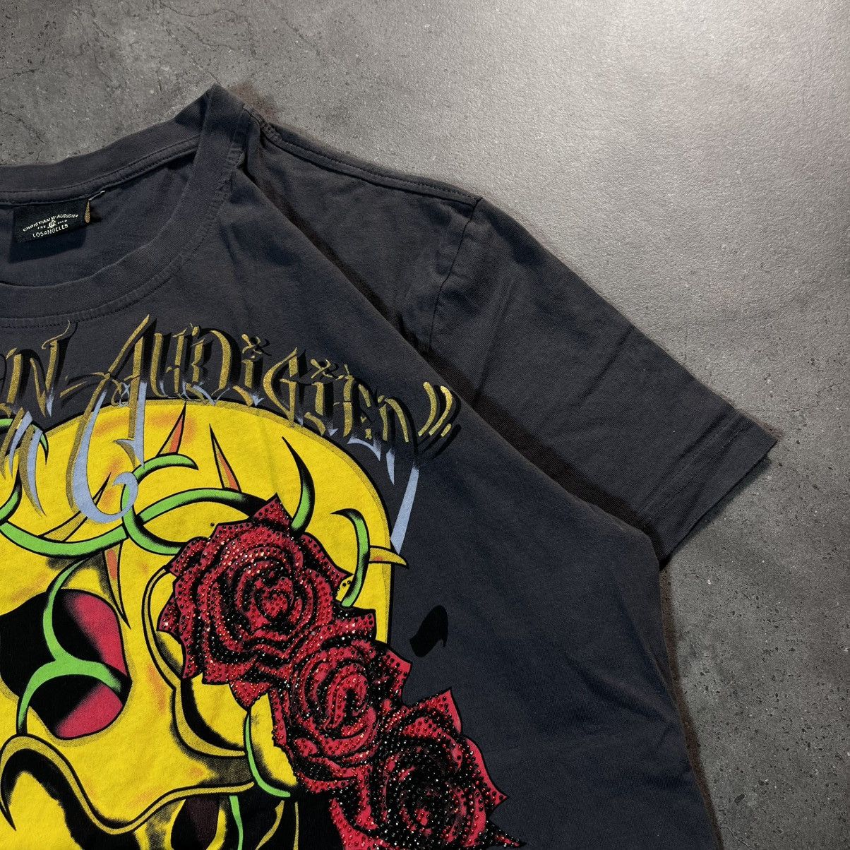 Ed Hardy Vintage 00s Ed Hardy Audigier Swag Skull Big Logo Tee Tshirt Size US L / EU 52-54 / 3 - 5 Thumbnail