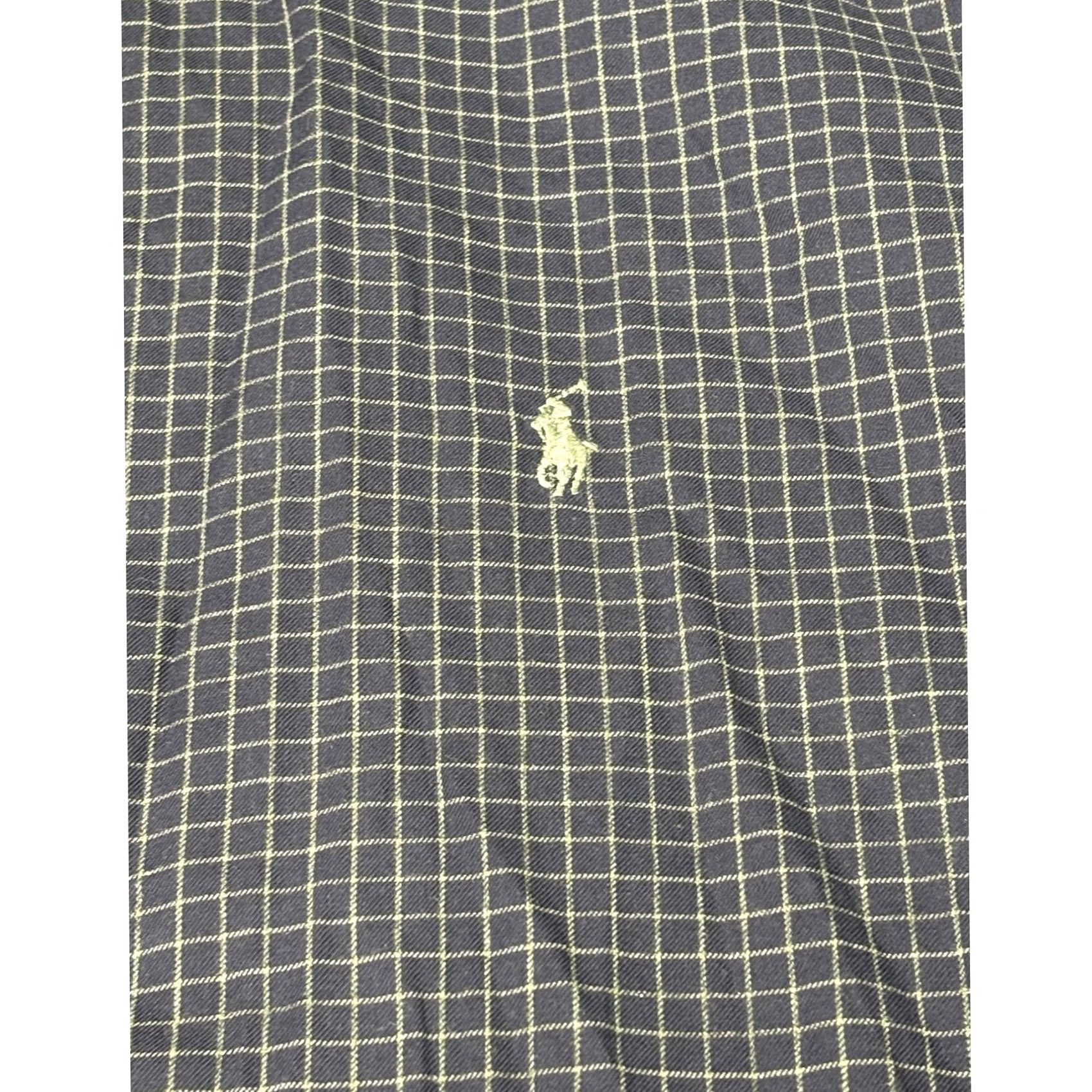 Polo Ralph Lauren Polo Ralph Lauren Blake Mens XL Navy Blue Check Cotton Button-Down Shirt Long Size US XL / EU 56 / 4 - 2 Thumbnail