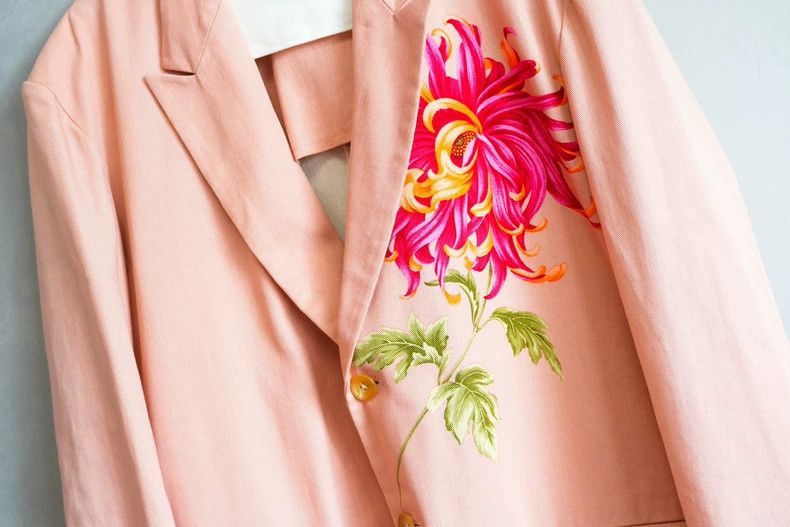 Yohji Yamamoto Yohji Yamamoto Yohji Yamamoto Pink Floral Suit Jacket Size US M / EU 48-50 / 2 - 2 Thumbnail
