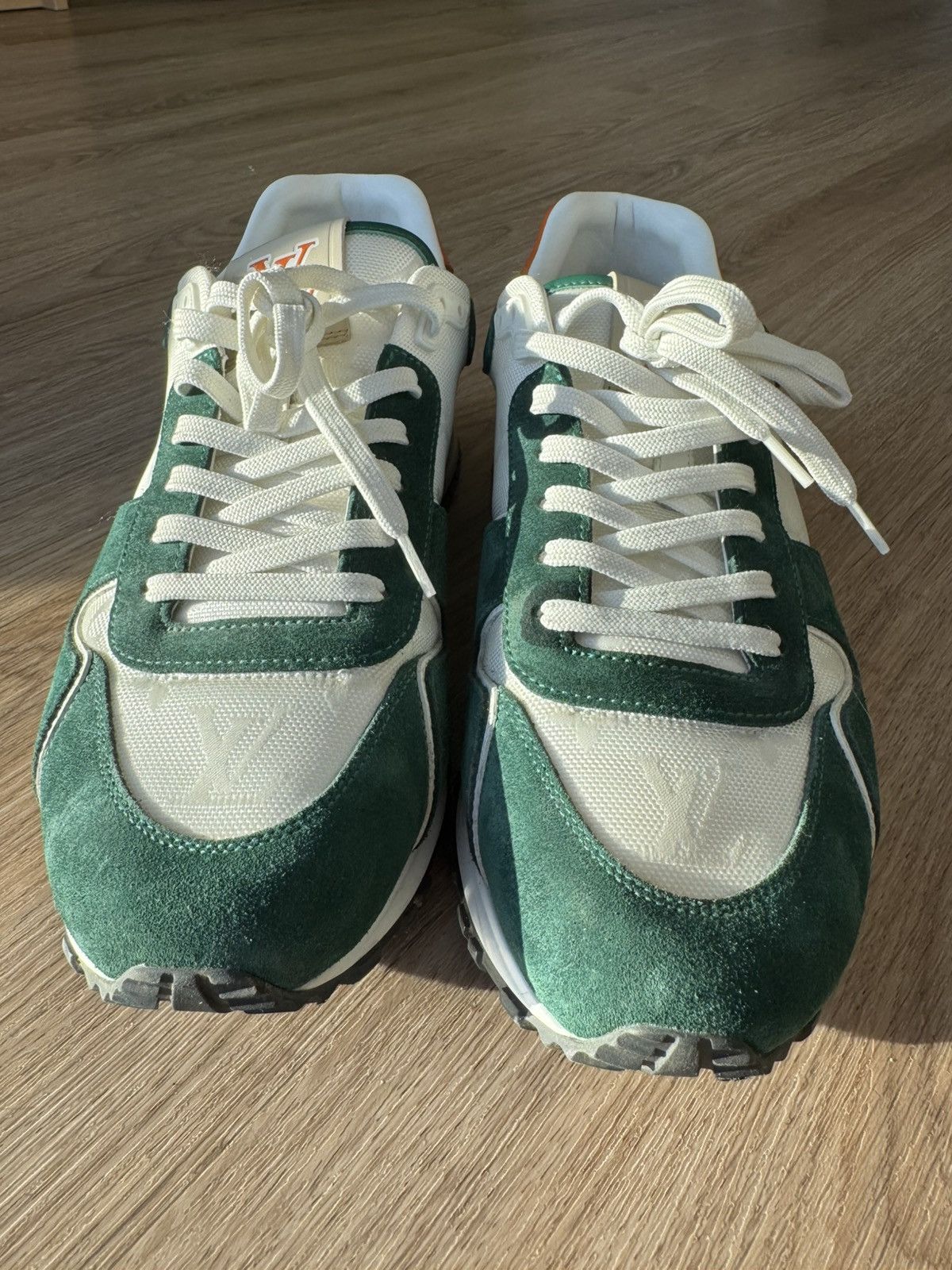 Louis Vuitton Louis Vuitton Run Away Sneaker Monogram Green White Orange 8 Size US 8 / EU 41 - 4 Thumbnail