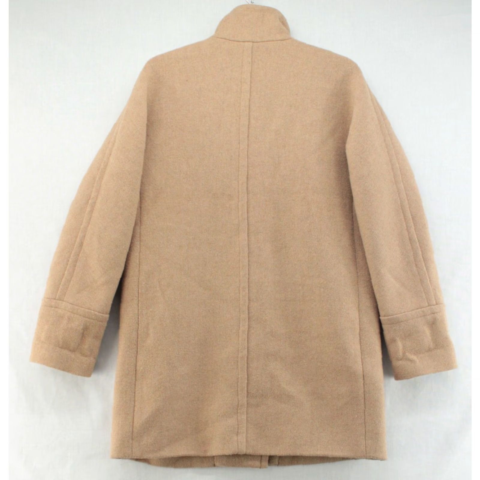 J.Crew J. Crew City Coat Women Sz 6 Beige Tan Full Zip Pockets Lining Wool Blend Preppy Coat Size M / US 6-8 / IT 42-44 - 3 Thumbnail