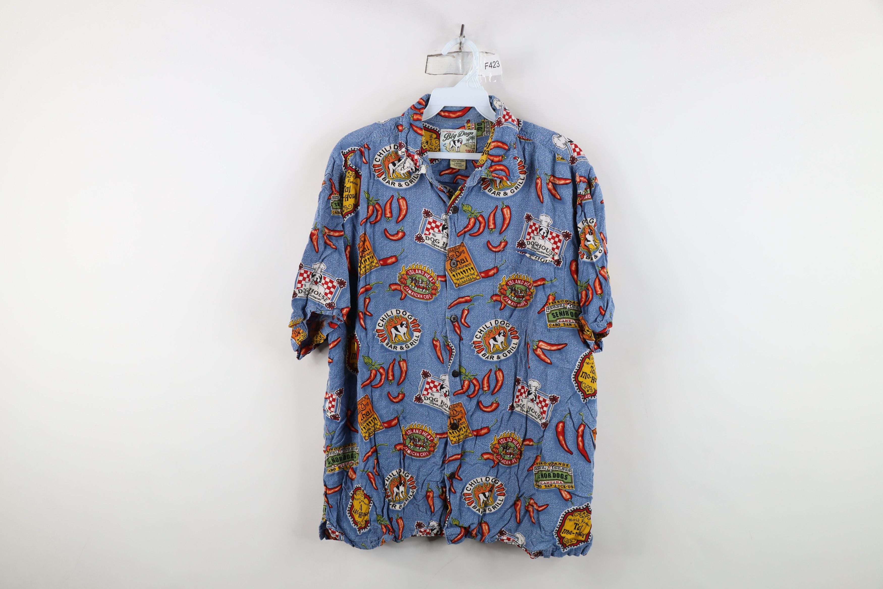 Big Dogs Vintage 90s Y2K Big Dogs Over Print Hawaiian Button Shirt Size US L / EU 52-54 / 3 - 1 Thumbnail