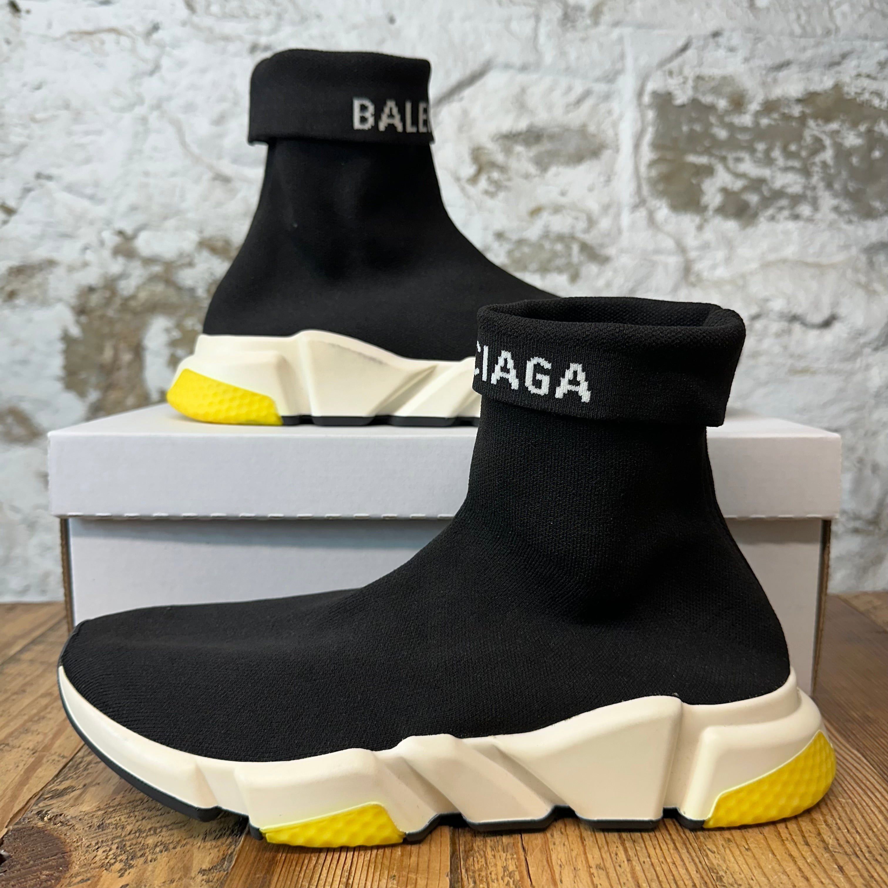 Balenciaga Balenciaga Sock Runner Black White Yellow Sneaker Sz 10 (43) Size US 10 / EU 43 - 1 Thumbnail
