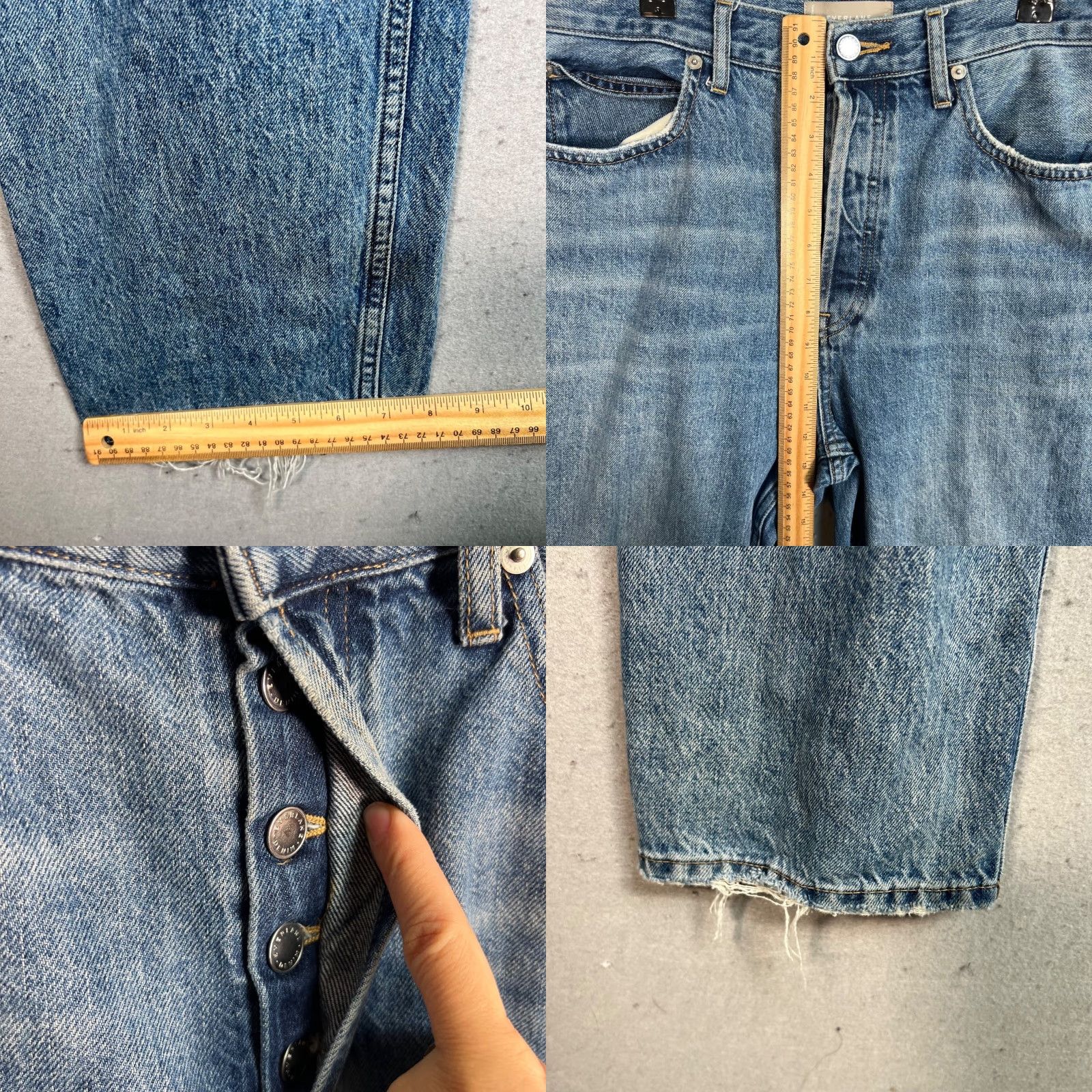 Everlane Everlane Jeans Mens 29 Blue Organic Cotton High-Waisted Straight-Leg Denim Shirt? Size US 29 - 8 Thumbnail