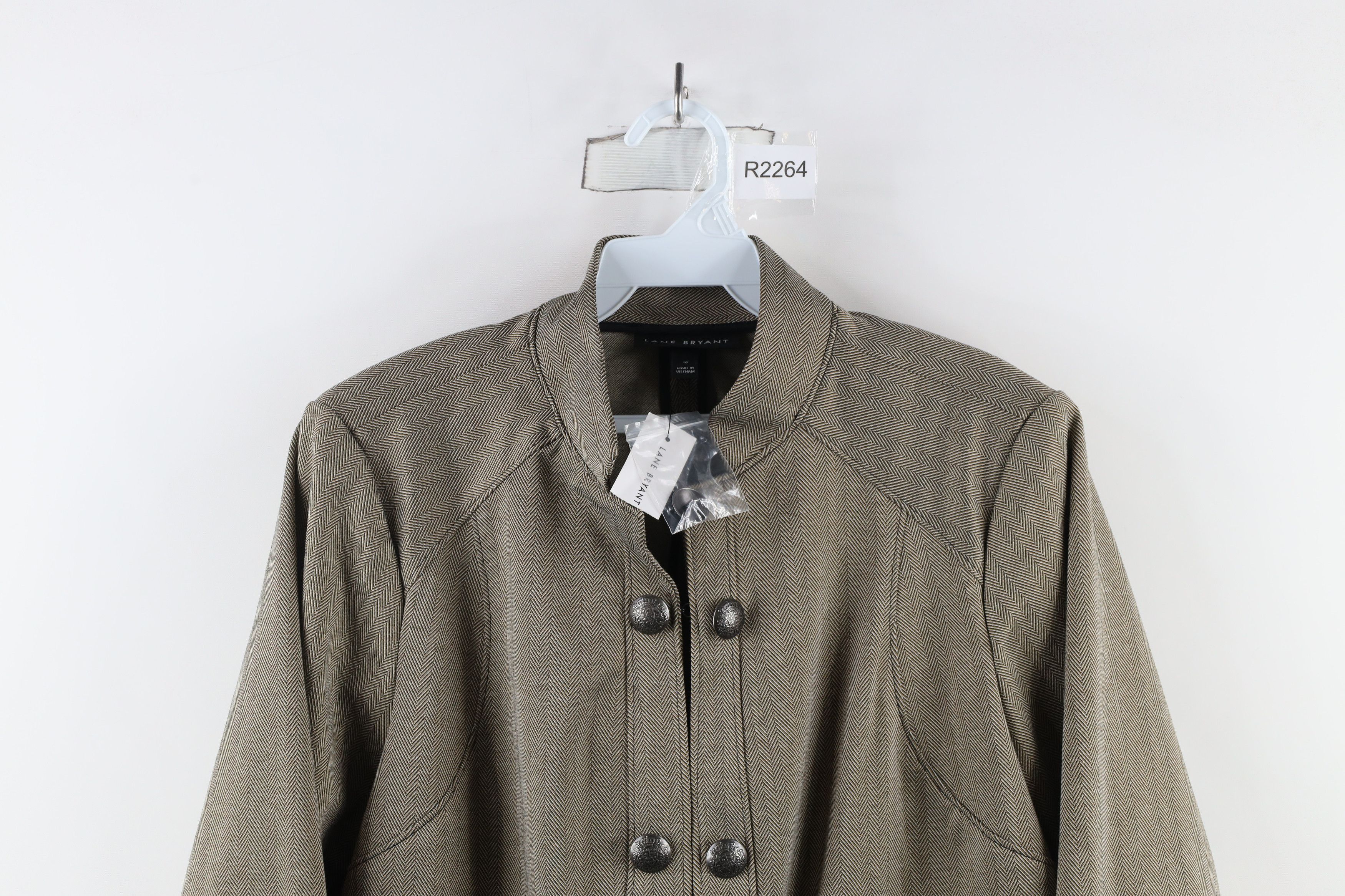 Vintage New Lane Bryant Military Style Clasp Blazer Jacket Coat Size XXL / US 16-18 / IT 52-54 - 2 Thumbnail
