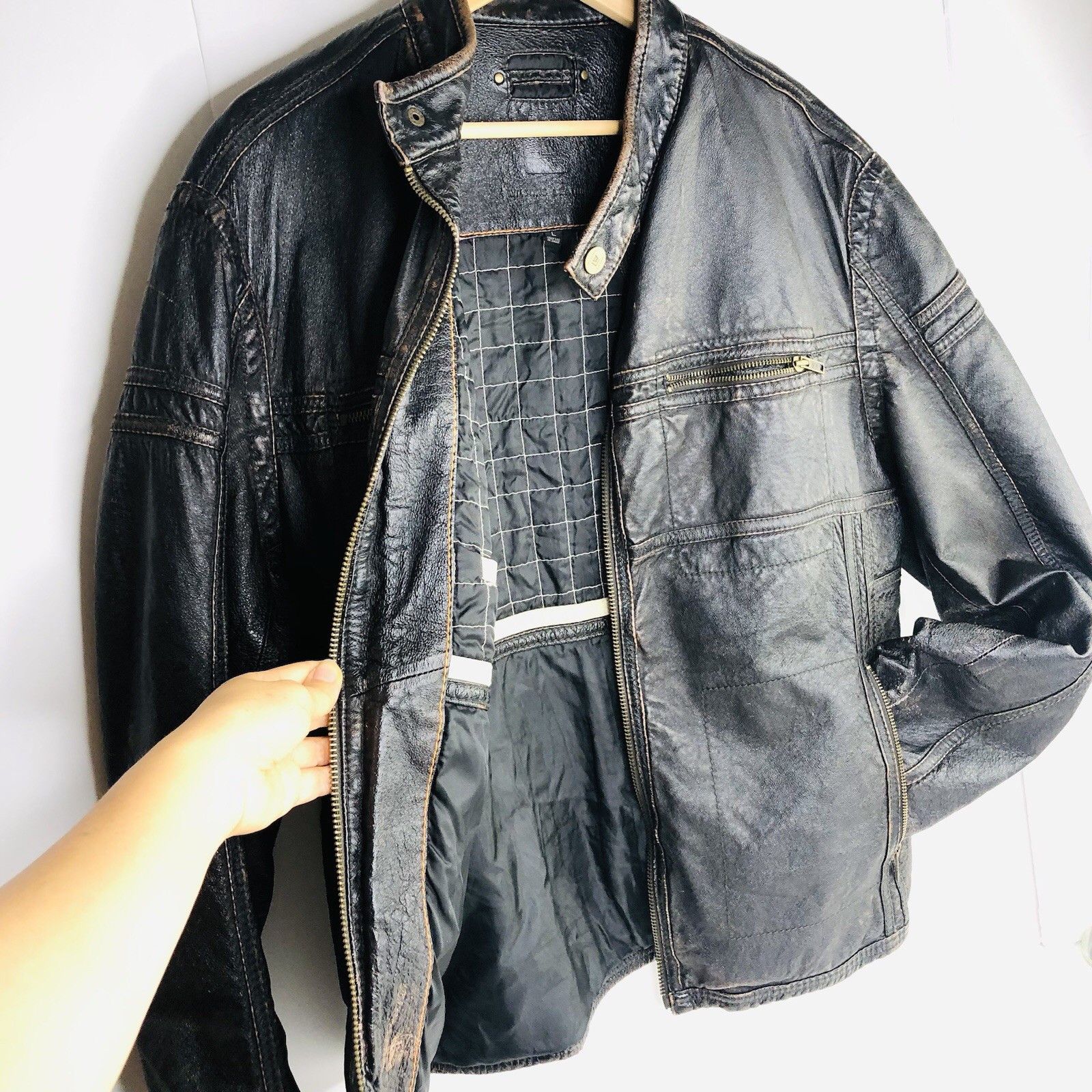 Wilsons Leather Wilson's Leather Brown Bomber Jacket Distressed Men Sz L Size US L / EU 52-54 / 3 - 5 Thumbnail