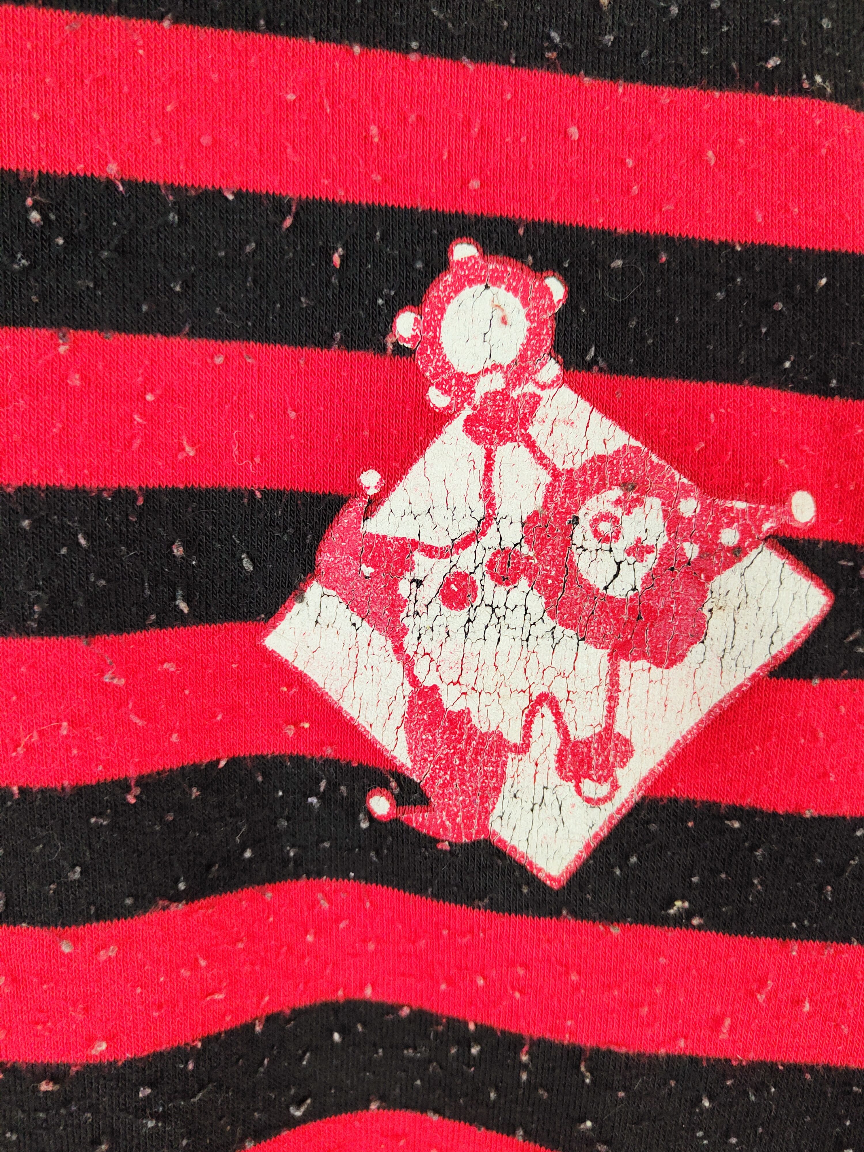 Japanese Brand × Vintage Japanese Brand Red Black Stripe Long Sleeve T-shirts Size L / US 10 / IT 46 - 5 Thumbnail
