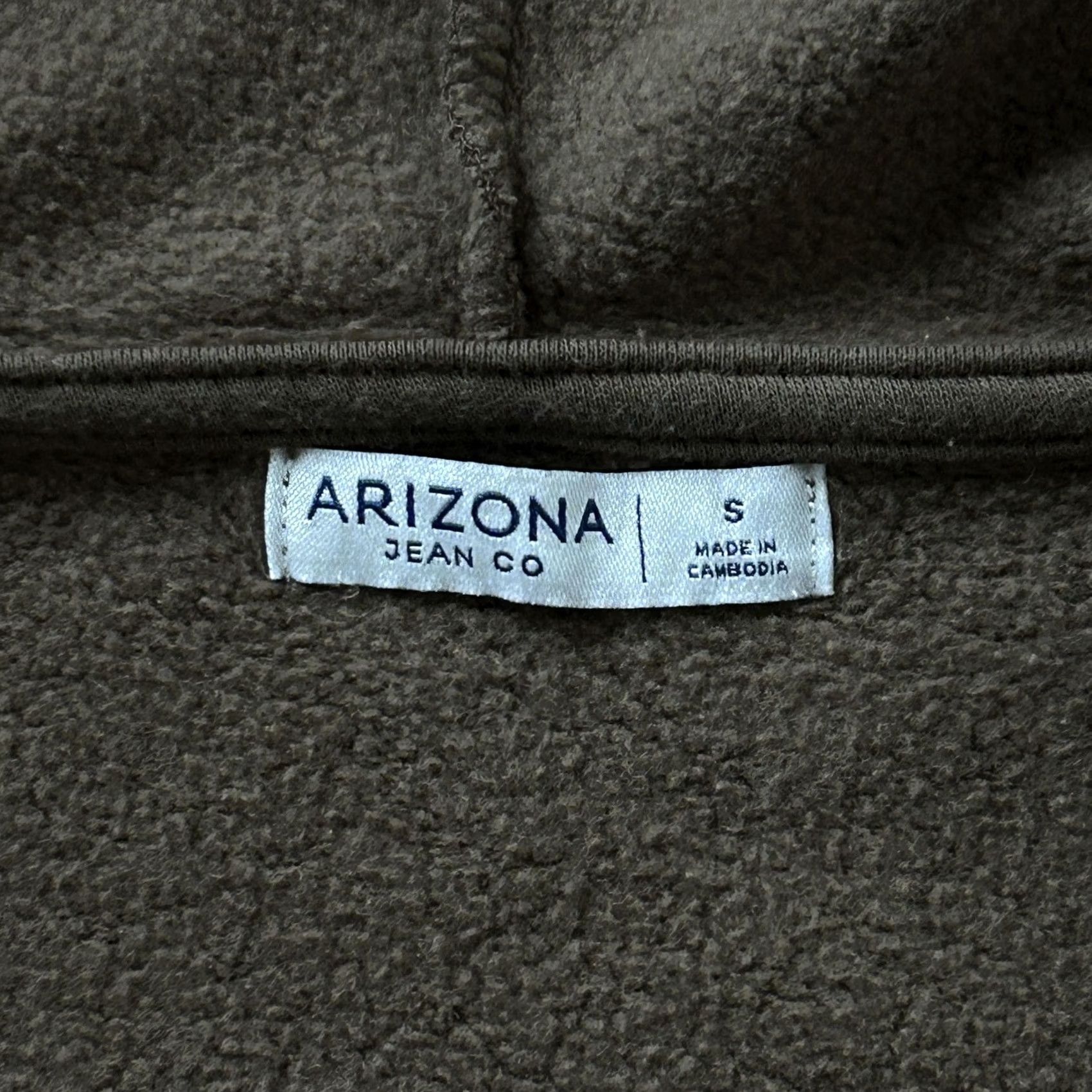 Vintage Arizona Jean Co Hoodie Mens Small Brown Fleece Full Zip Sweatshirt Drawstring Size US S / EU 44-46 / 1 - 3 Thumbnail