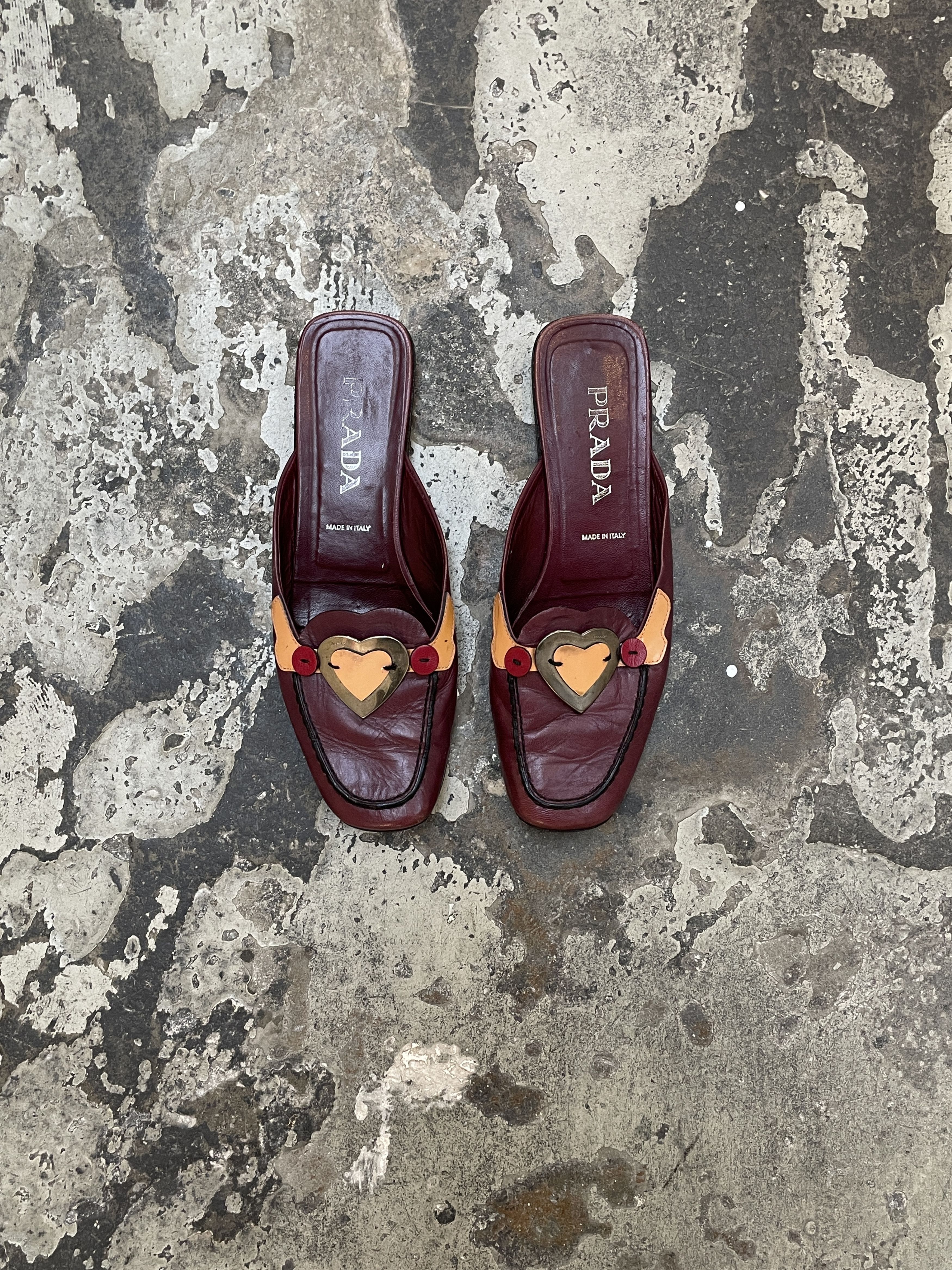 Prada Prada S/S 2000 Heart Metal Mules | Grailed