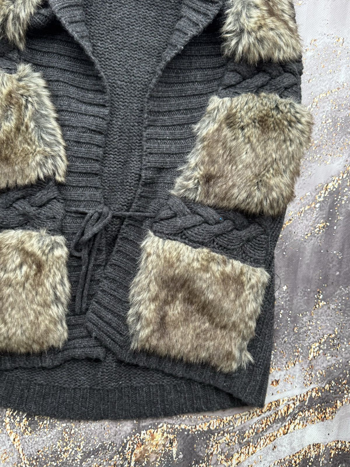 Vintage Vintage Knit Wool Fur Vest Size S / US 4 / IT 40 - 3 Thumbnail