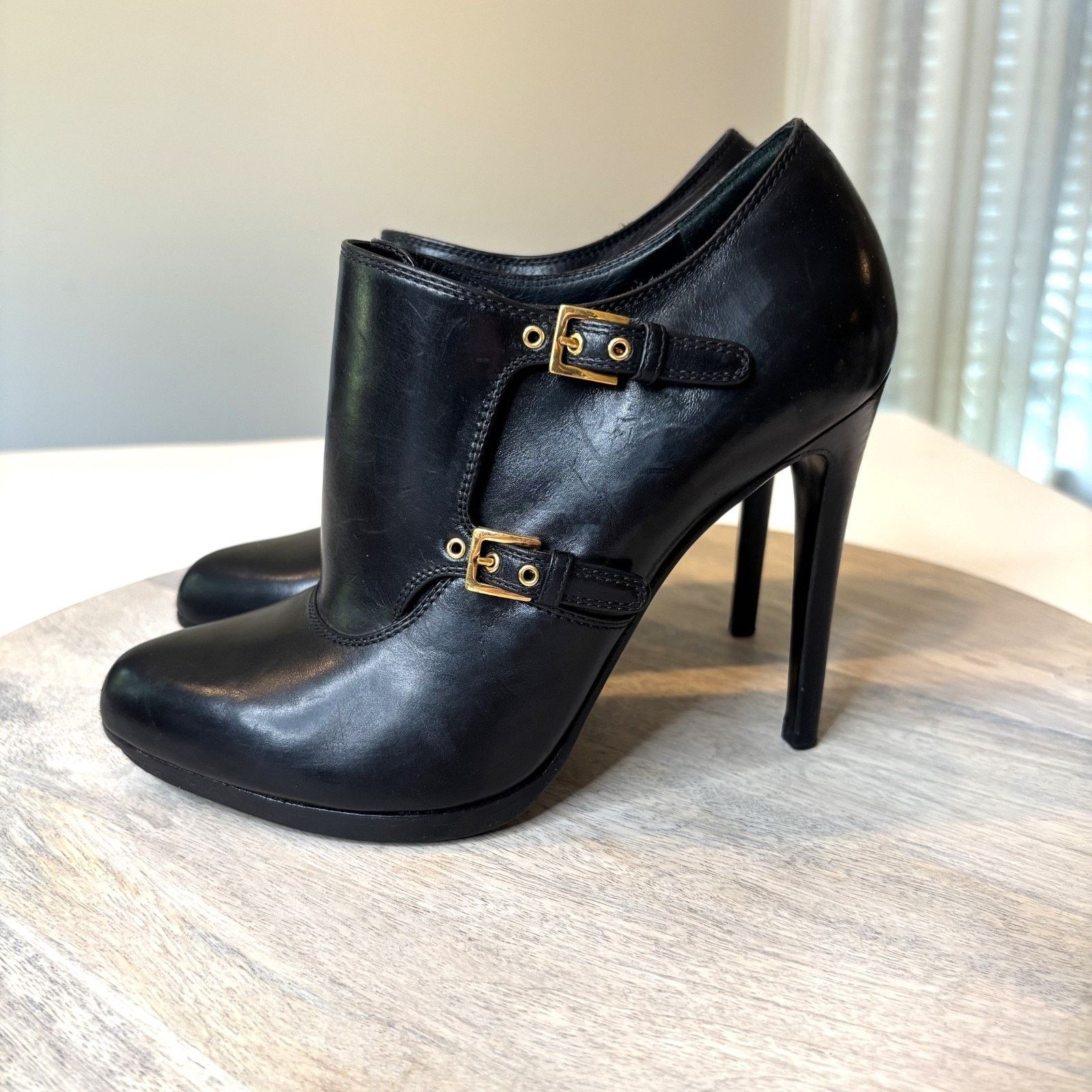 Tom Ford Tom Ford Black Leather High Heel Booties EU Sz 37 US 6.5 Size US 6.5 / IT 36.5 - 2 Thumbnail
