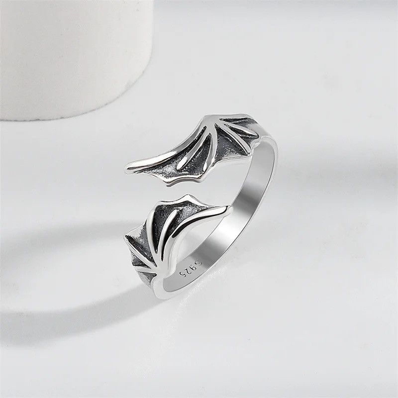 Jewelry Sterling Silver 925 Punk Gothic Streetwear Bat Ring Size ONE SIZE - 3 Thumbnail