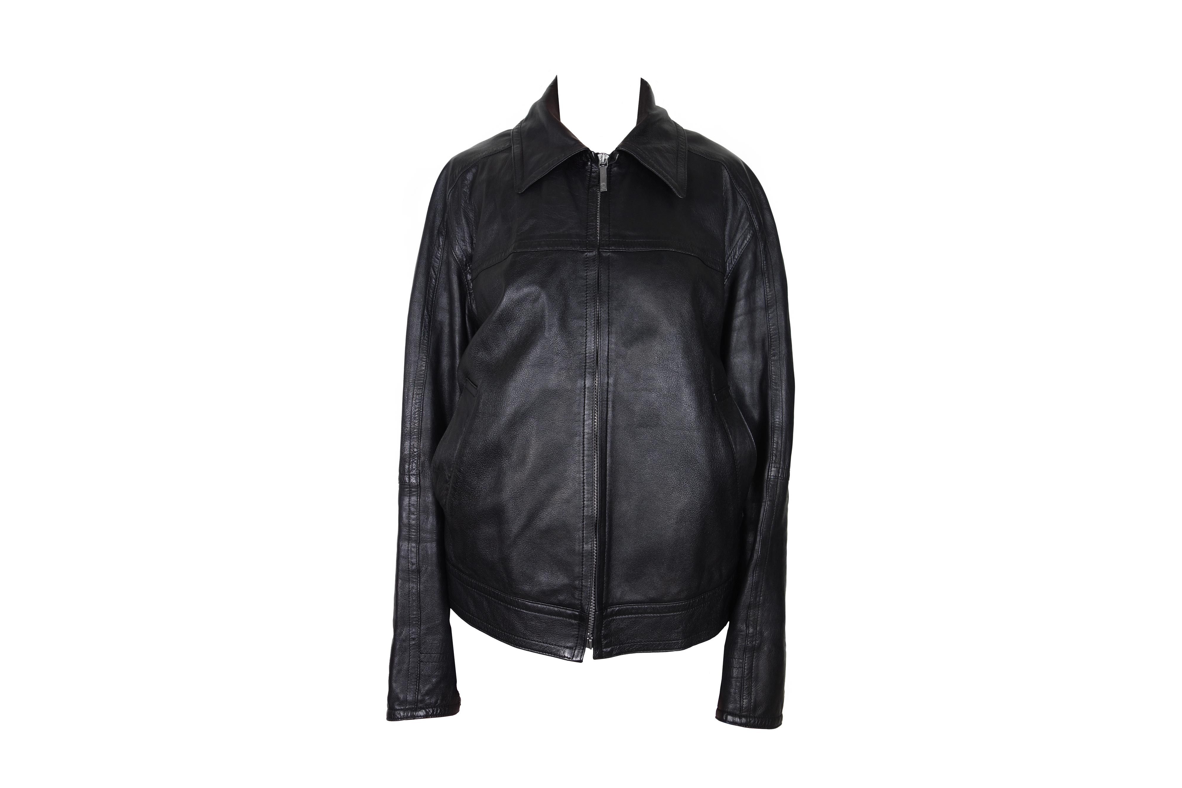 GF Ferre × Gianfranco Ferre GIANFRANCO FERRE Soft Leather Jacket Zip Vintage Size L 90s Size L / US 10 / IT 46 - 4 Thumbnail