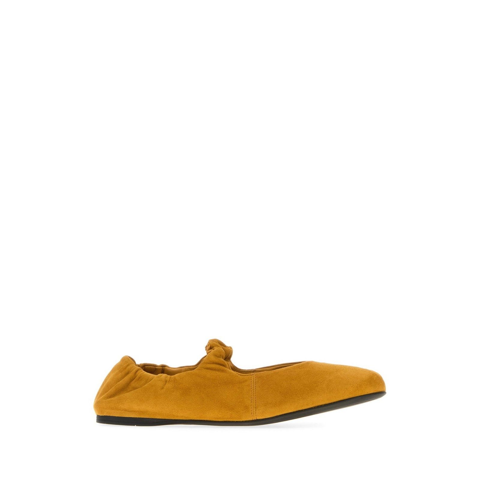 MIU MIU Mustard Brown Suede Ballerina Flats New And Authenti