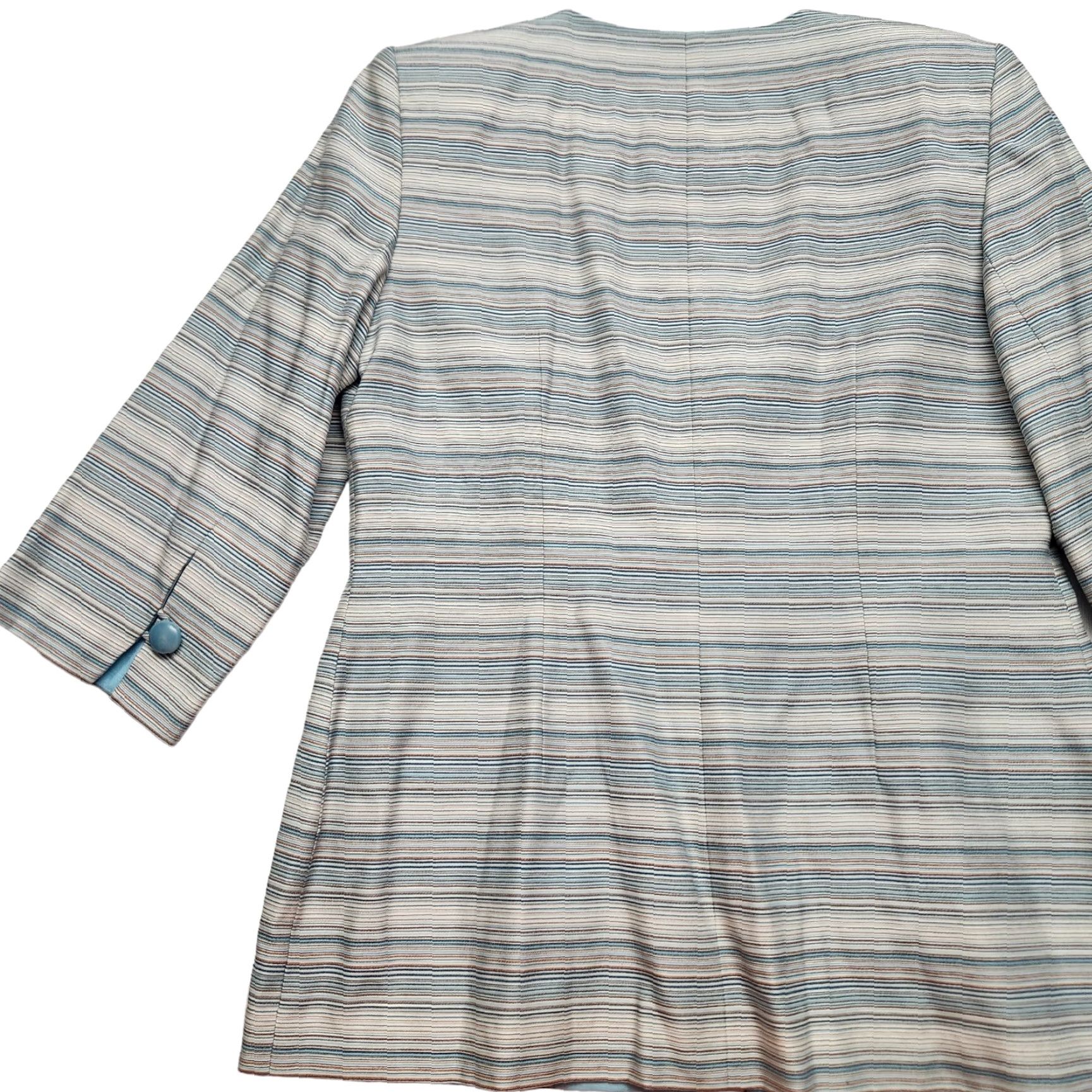 Vintage Sag Harbor Blue Striped Single Button Suit Jacket Size 12 Womens Size XL / US 12-14 / IT 48-50 - 4 Thumbnail
