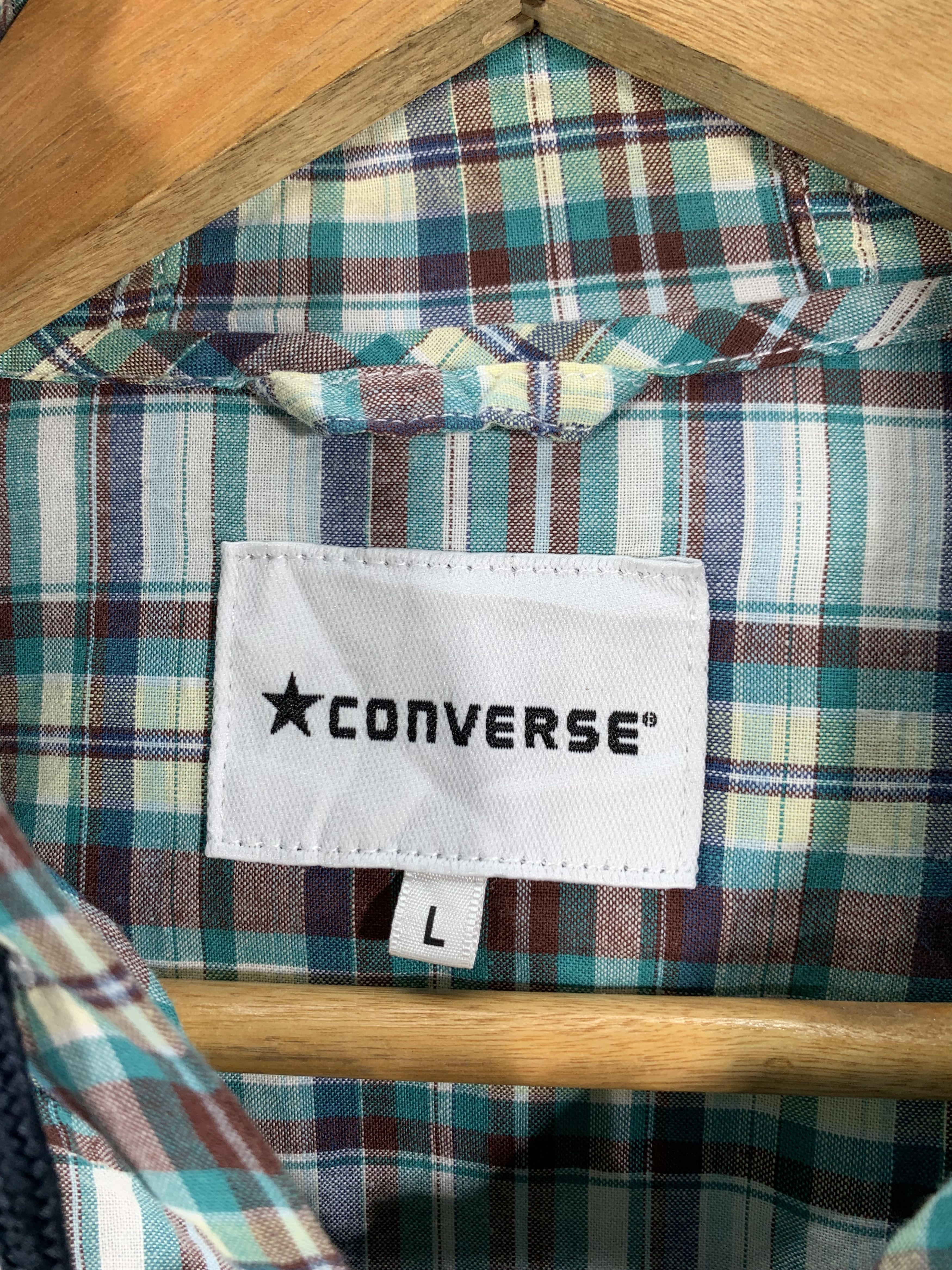 Converse ⚡️Converse Plaid Hoodie Short Sleeve Size US S / EU 44-46 / 1 - 4 Thumbnail