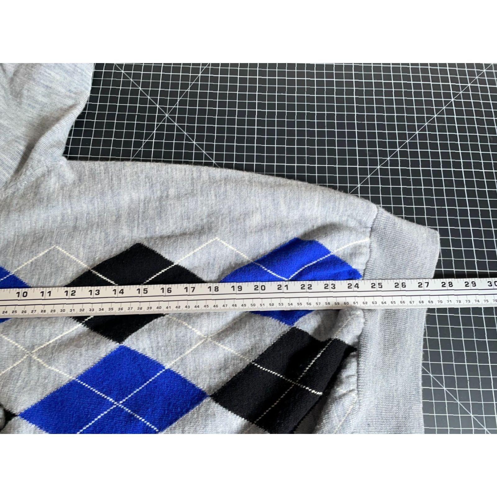 Footjoy FootJoy Wool Sweater FootJoy 1/4-Zip Lined Wool Gray Argyle Pattern Men's Large Pullover Knit Mock Neck 1/4 Zip Fall Winter Spring Casual Preppy Style Size US L / EU 52-54 / 3 - 6 Thumbnail