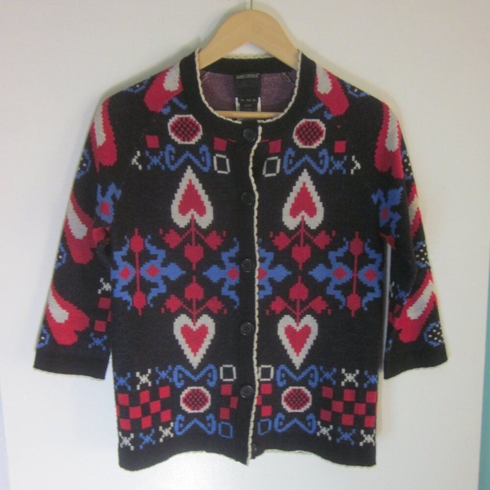 Anna Sui x James Coviello Womens Size S Button Front Heart C