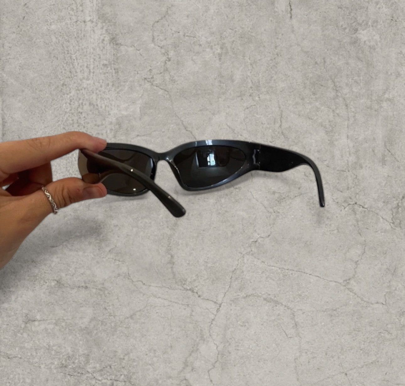 Japanese Brand Cool UV400 alien sunglasses, black/purple lens. One size Size ONE SIZE - 3 Thumbnail