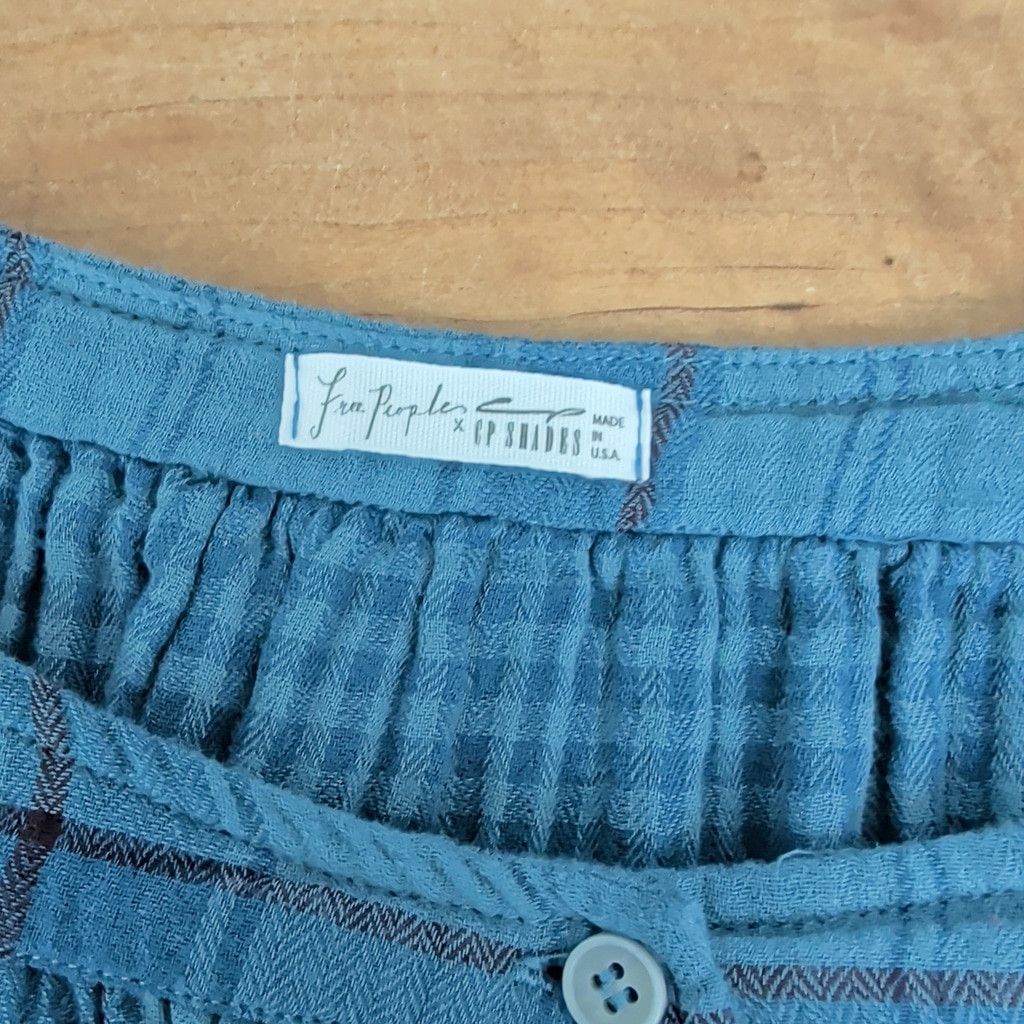 Free People Free People CP Shades USA Made Plaid Double Cloth Top Large. Size L / US 10 / IT 46 - 3 Thumbnail