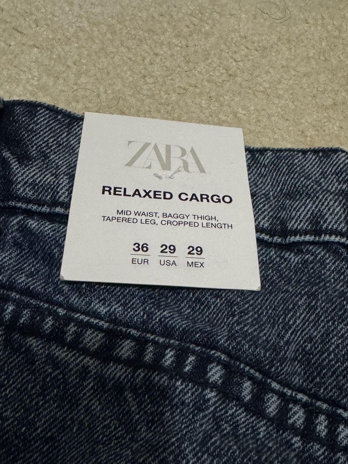 Zara Baggy Cargo Pocket Jeans Size US 29 - 6 Thumbnail
