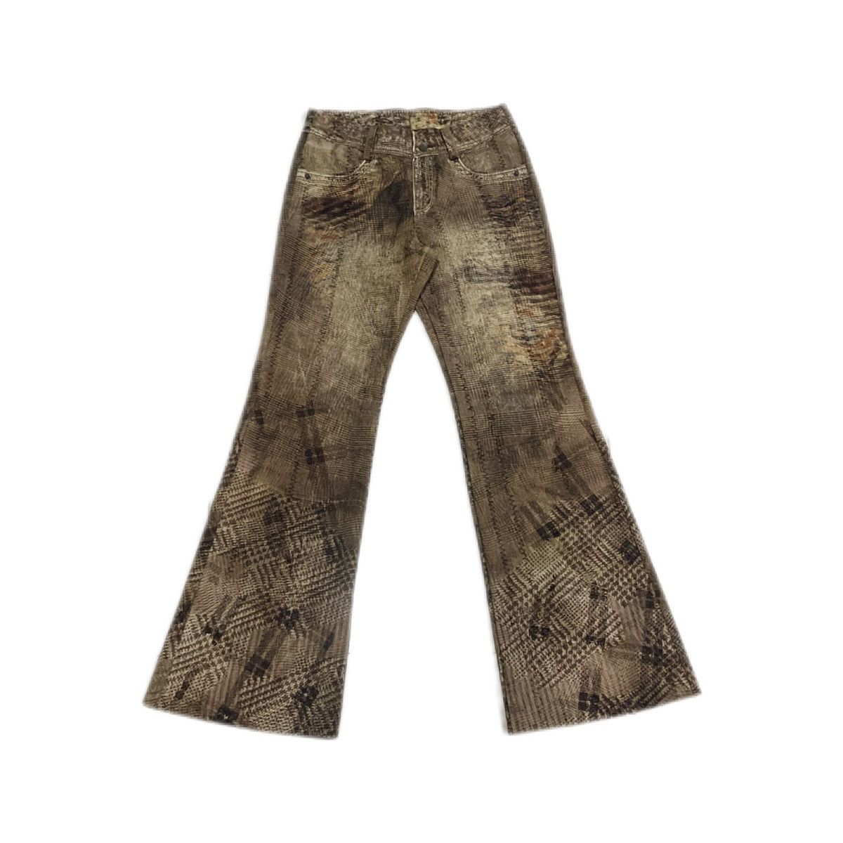 Tornado Mart 🔥Sick Y2K Japanese Brand Rusty Acid Flared Pants Size US 28 / EU 44 - 1 Thumbnail