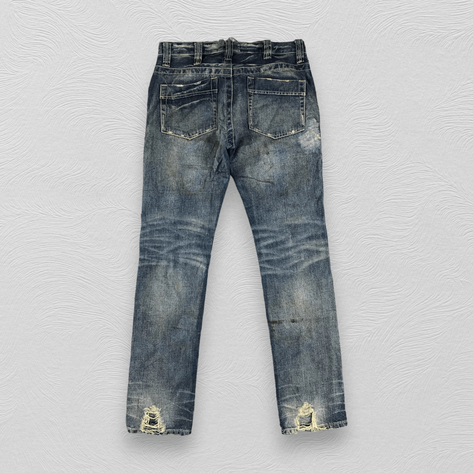 Japanese Brand Heritage Stone Zipper Jeans Faded Dirty Wash Denim Size US 32 / EU 48 - 2 Thumbnail