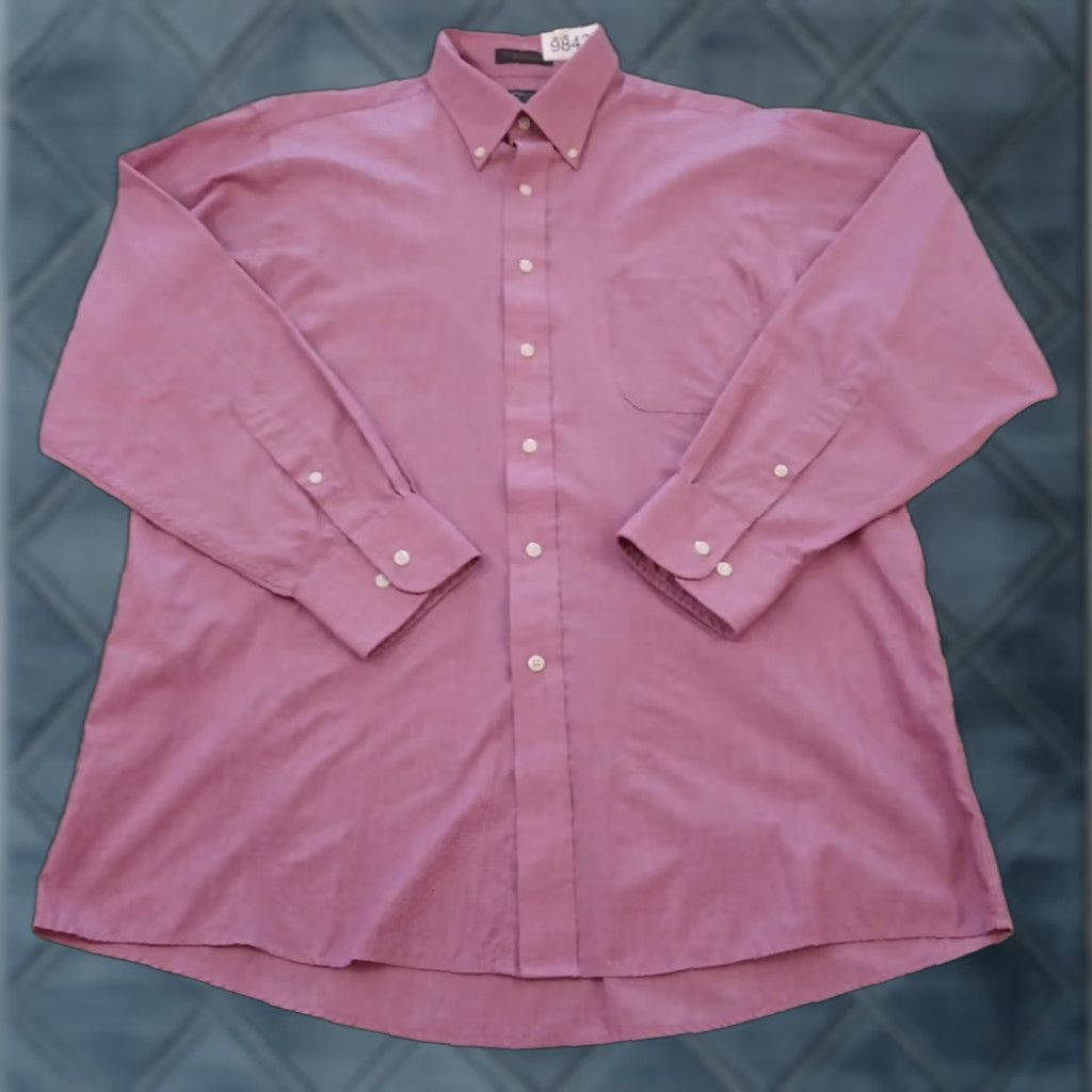 Arrow Arrow Shirt Mens Size 16 Solid Pink Long Sleeve Button Down Cotton Blend Size US L / EU 52-54 / 3 - 1 Thumbnail
